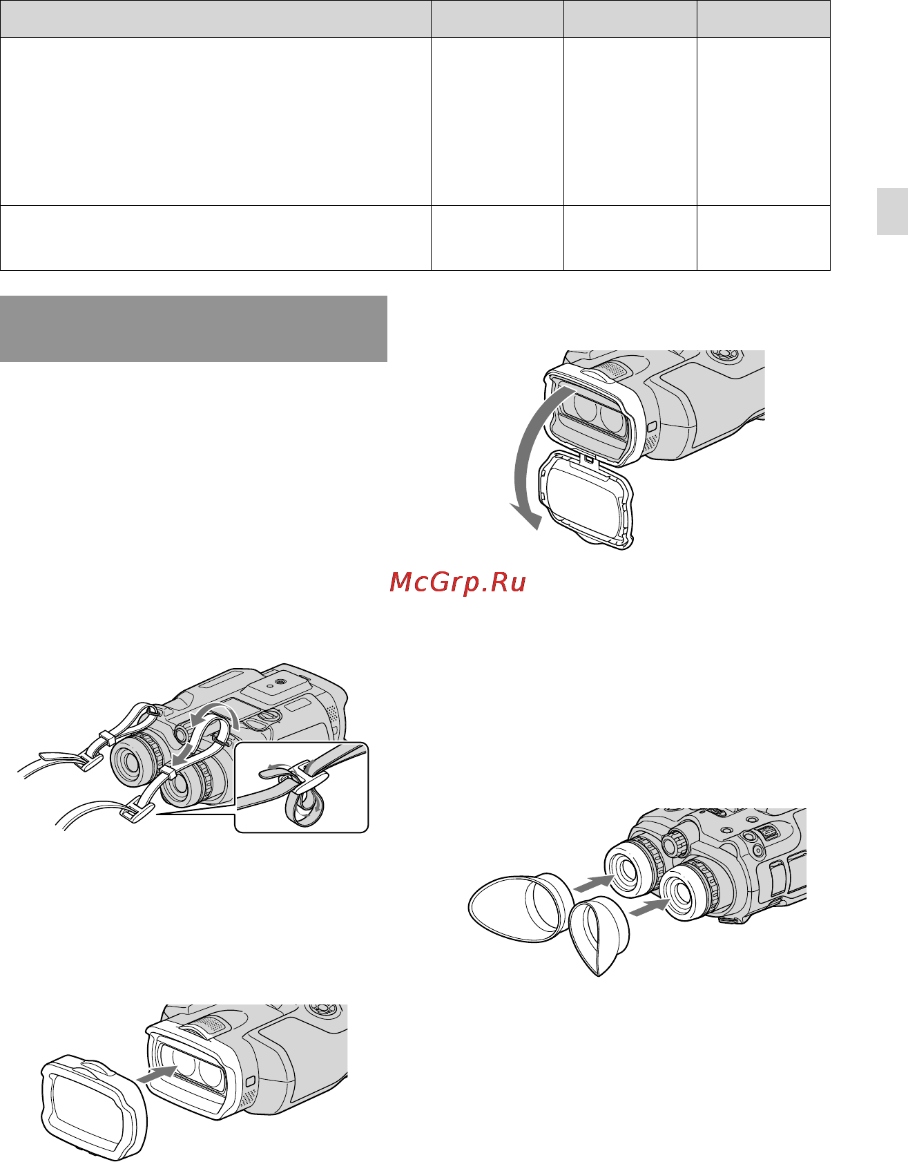 Sony DEV-3 [223/319] Установка прилагаемых принадлежностей