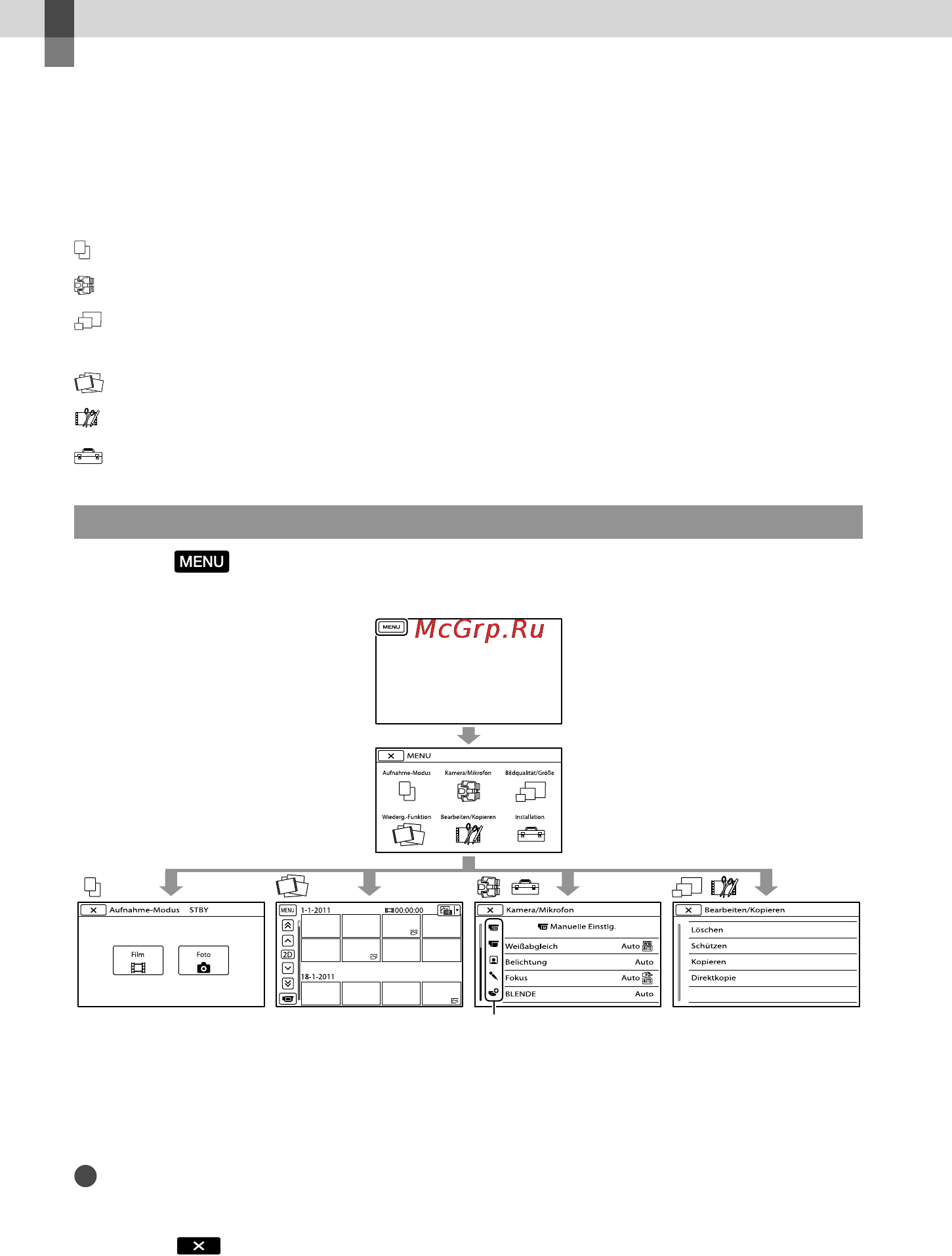 Sony DEV-3 [34/319] Verwenden der menüs