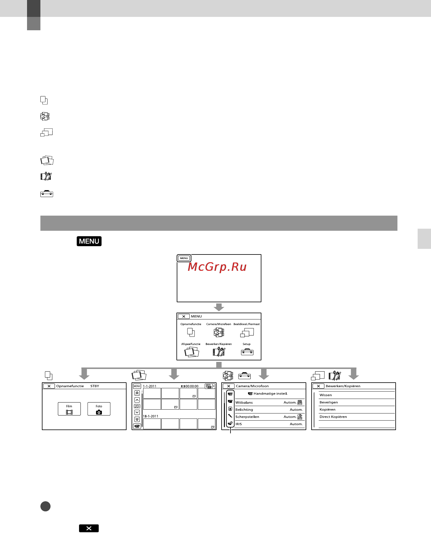 Sony DEV-3 [87/319] De menu s gebruiken