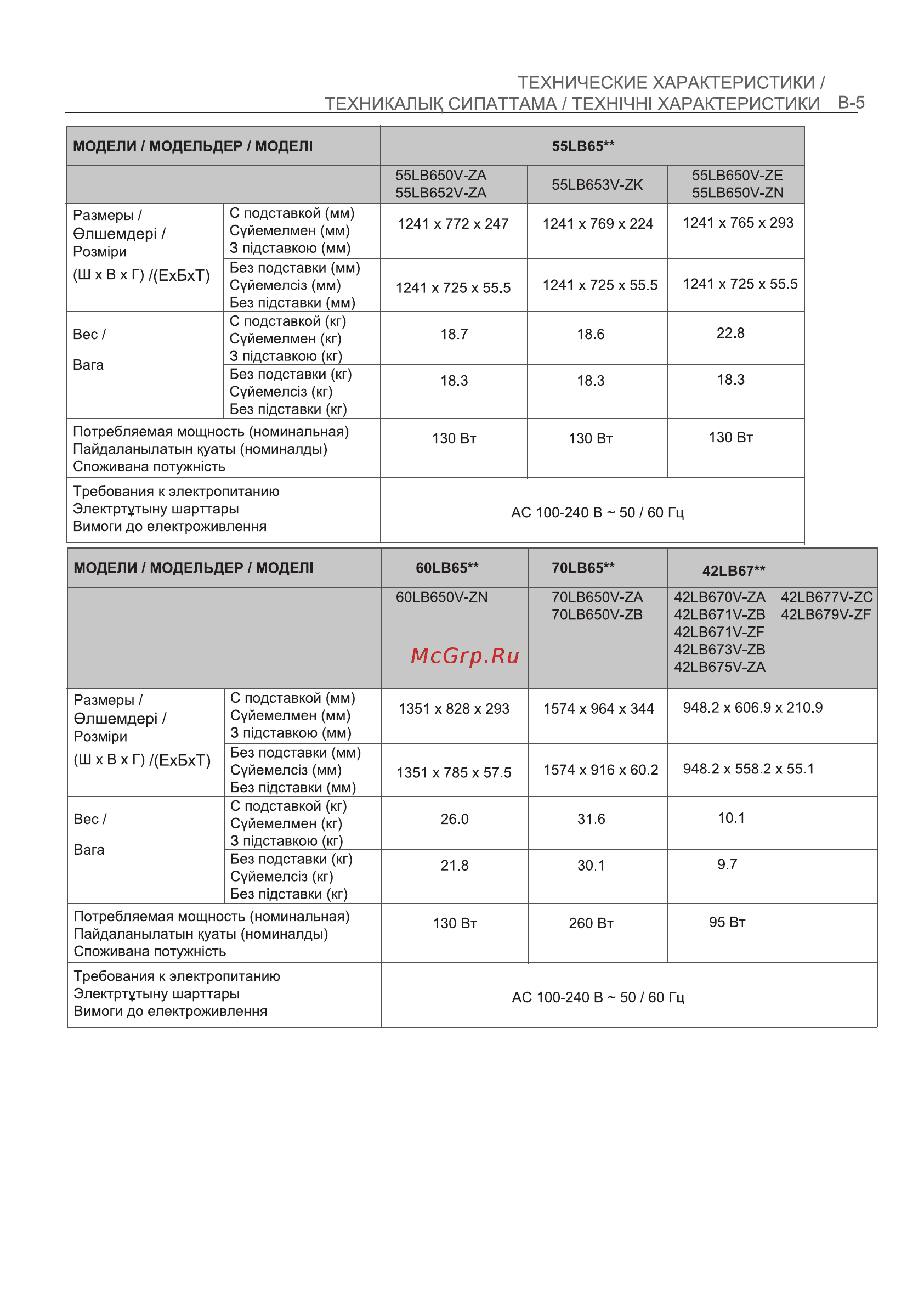 LG 42LB730V Инструкция по эксплуатации онлайн [121/128] 75093