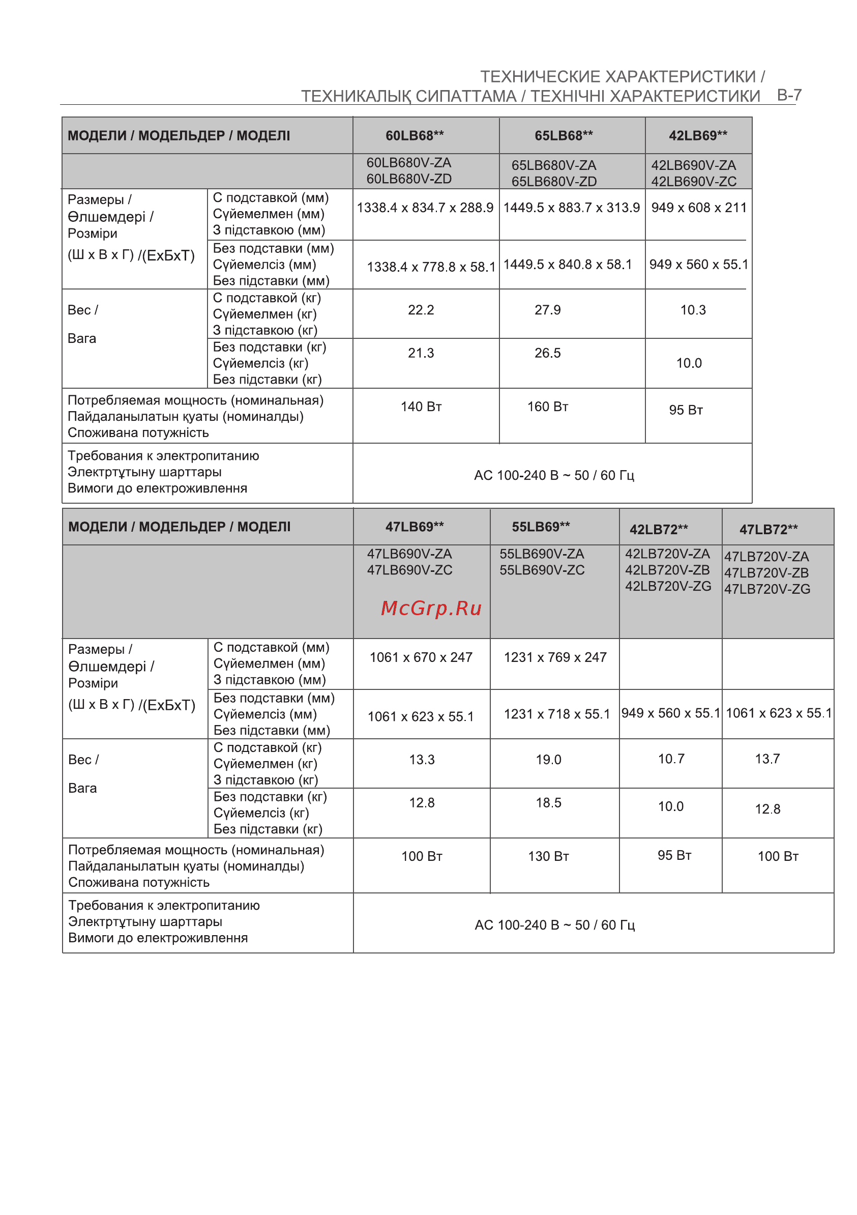 LG 42LB730V Инструкция по эксплуатации онлайн [123/128] 75093