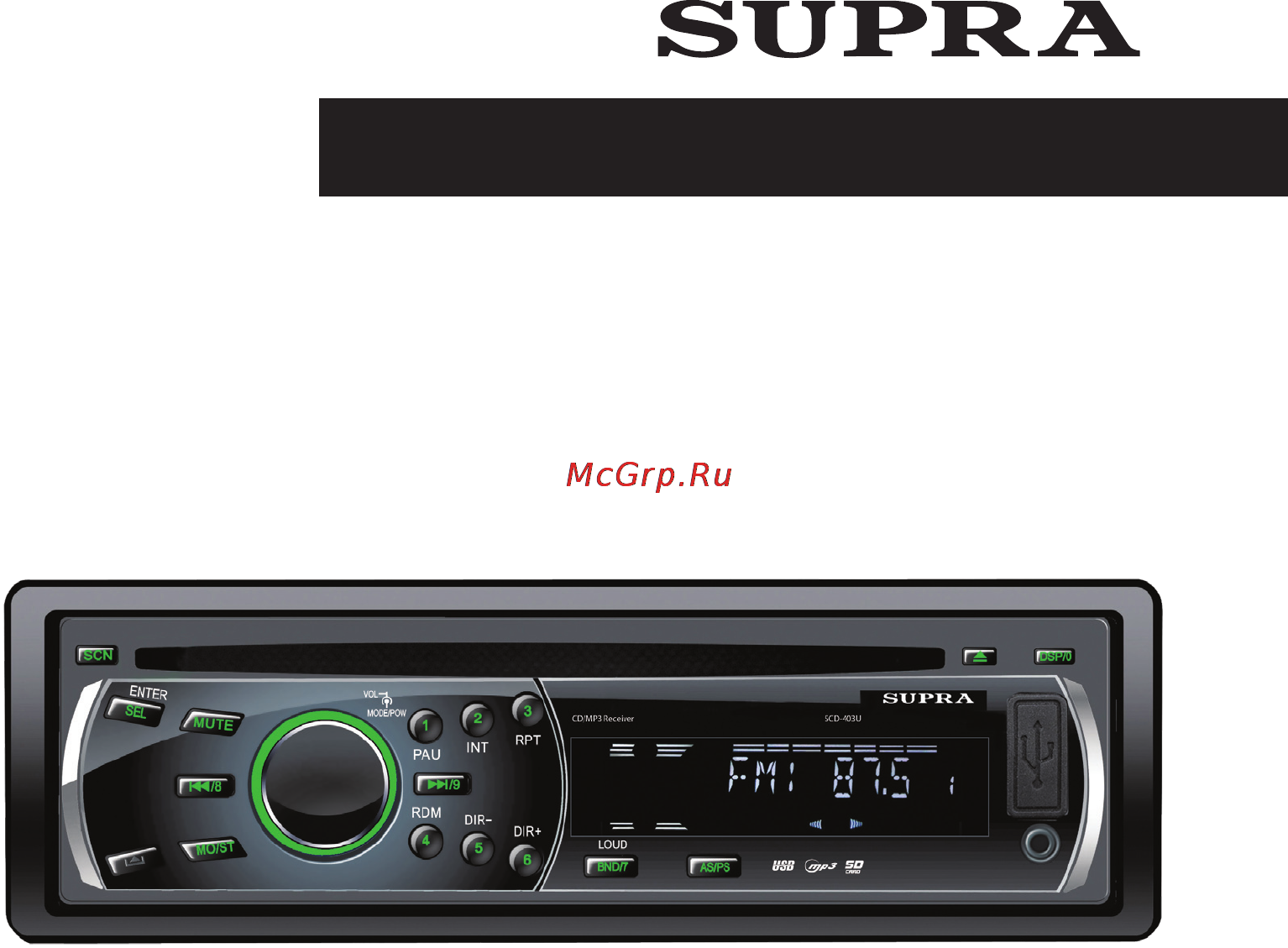Supra SCD-403U Инструкция по эксплуатации онлайн