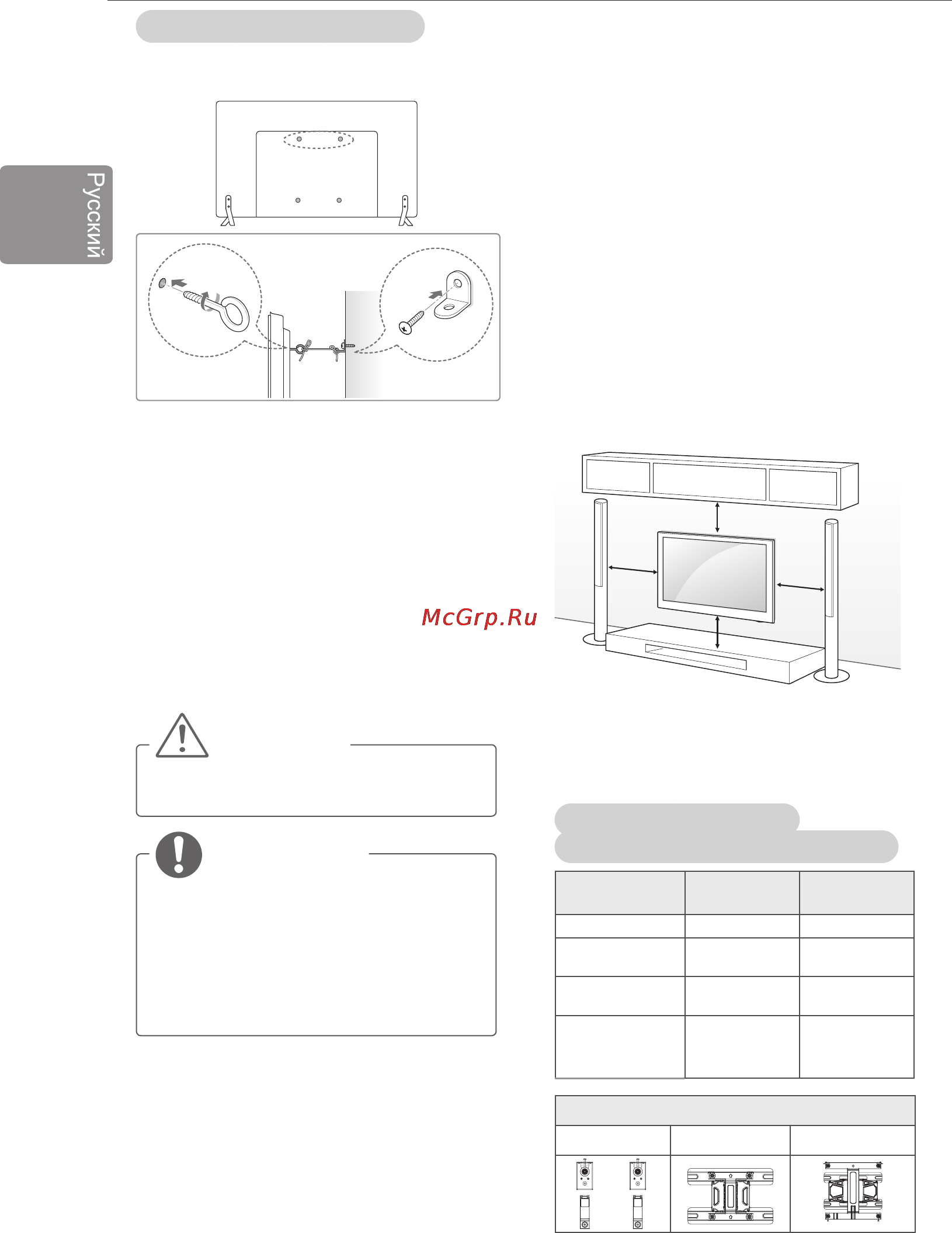 LG 55UB830V [38/104] Крепление на стене