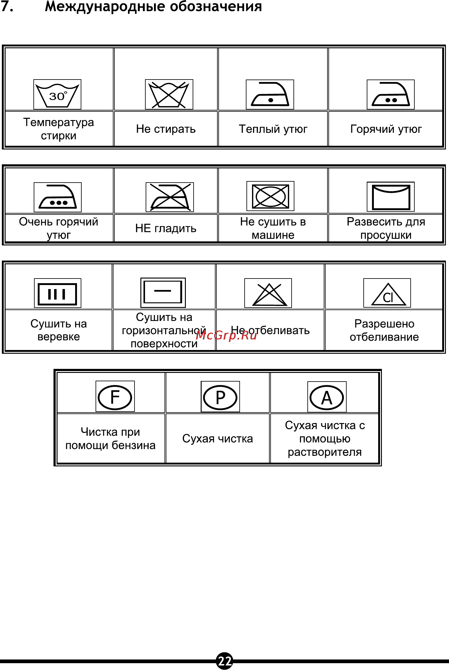 Vestel OWM 833 [24/28] Международные обозначения