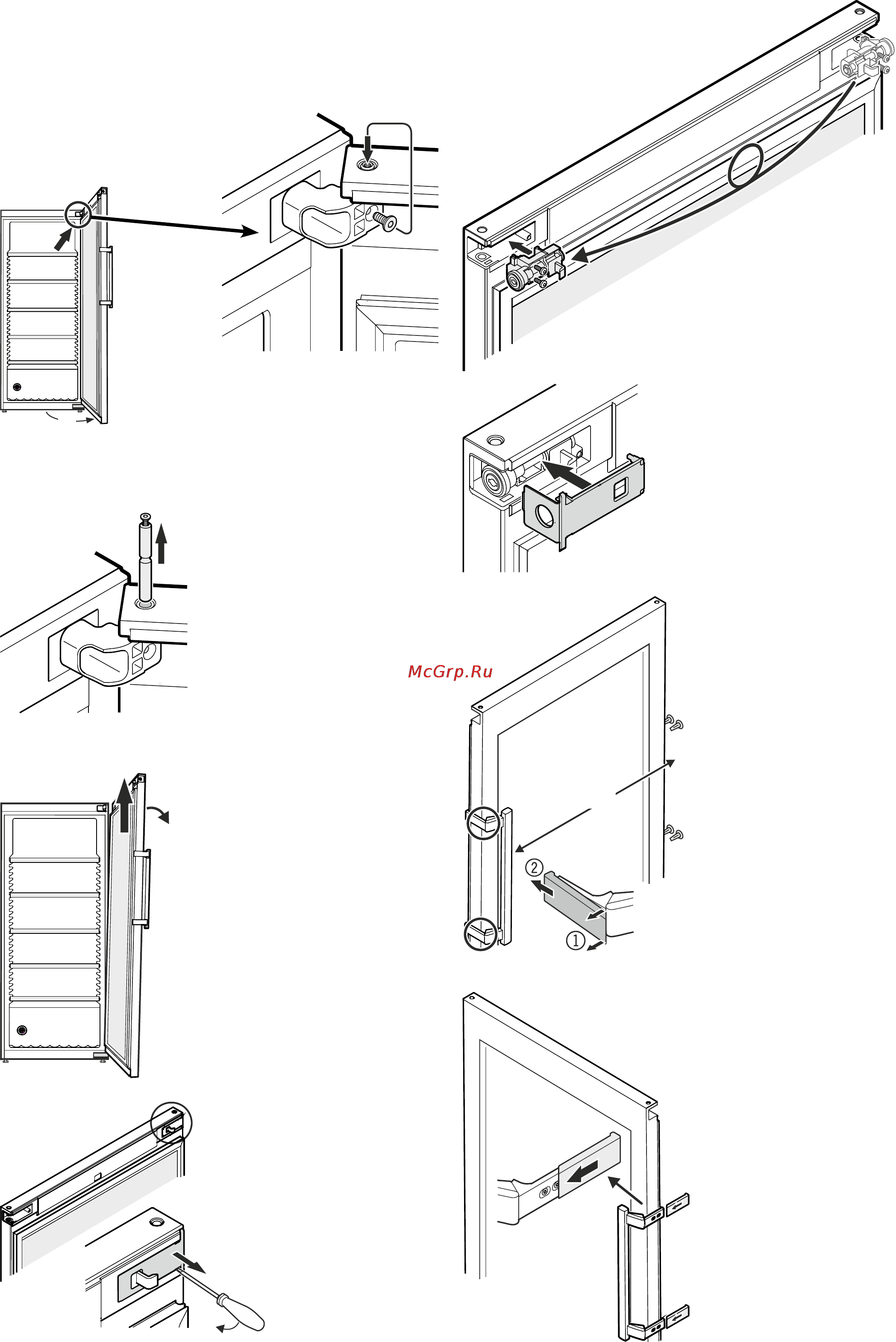 Liebherr WKes 4552-20 [8/13] Перенавешивание двери