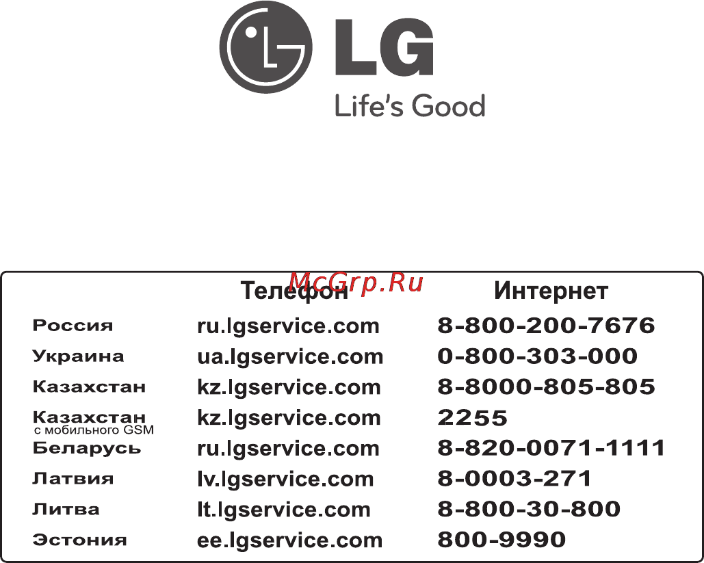 LG MH6340GRL Инструкция по эксплуатации онлайн [36/36] 75207