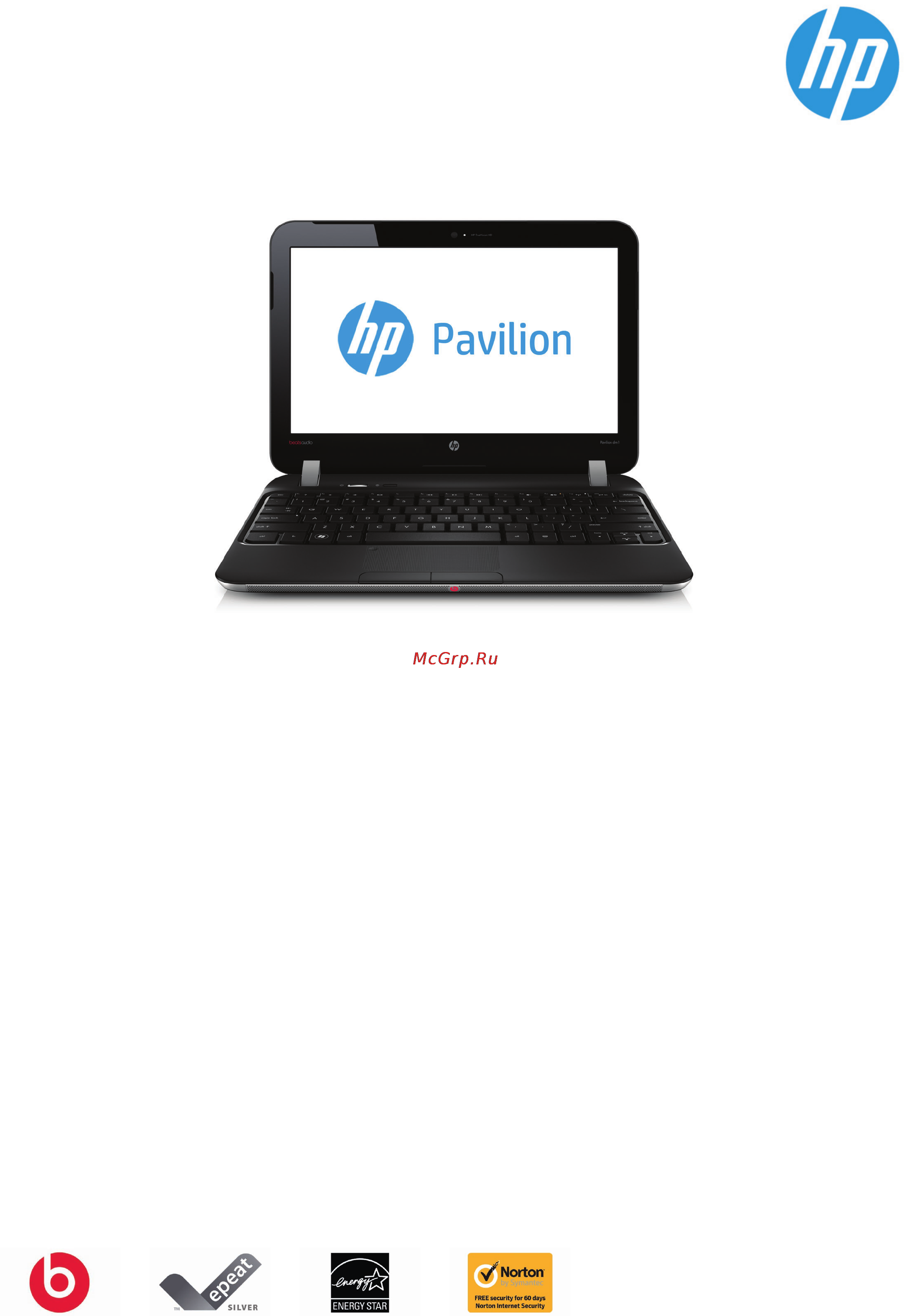 HP Pavilion dm1-4300sr C1W73EA Инструкция по эксплуатации онлайн