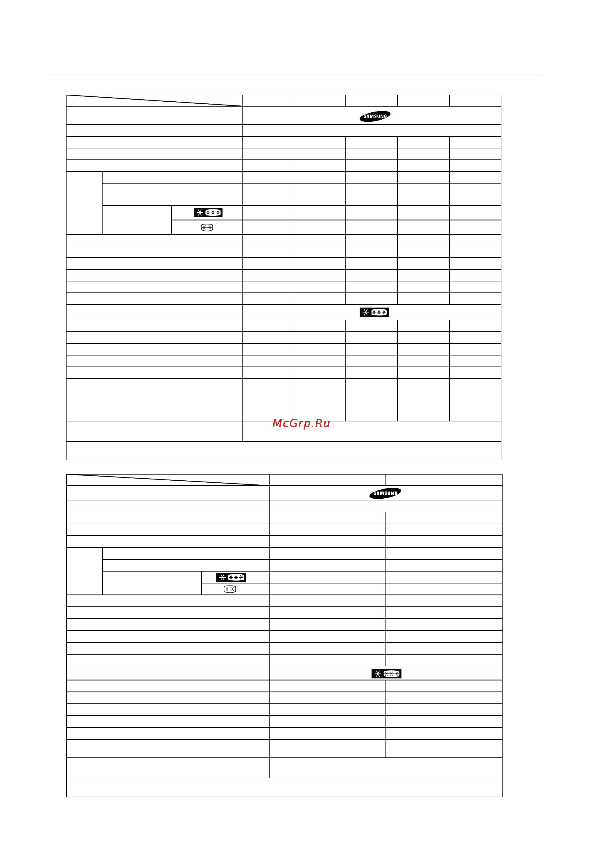 Samsung RL36SCSW [26/28] Технические характеристики