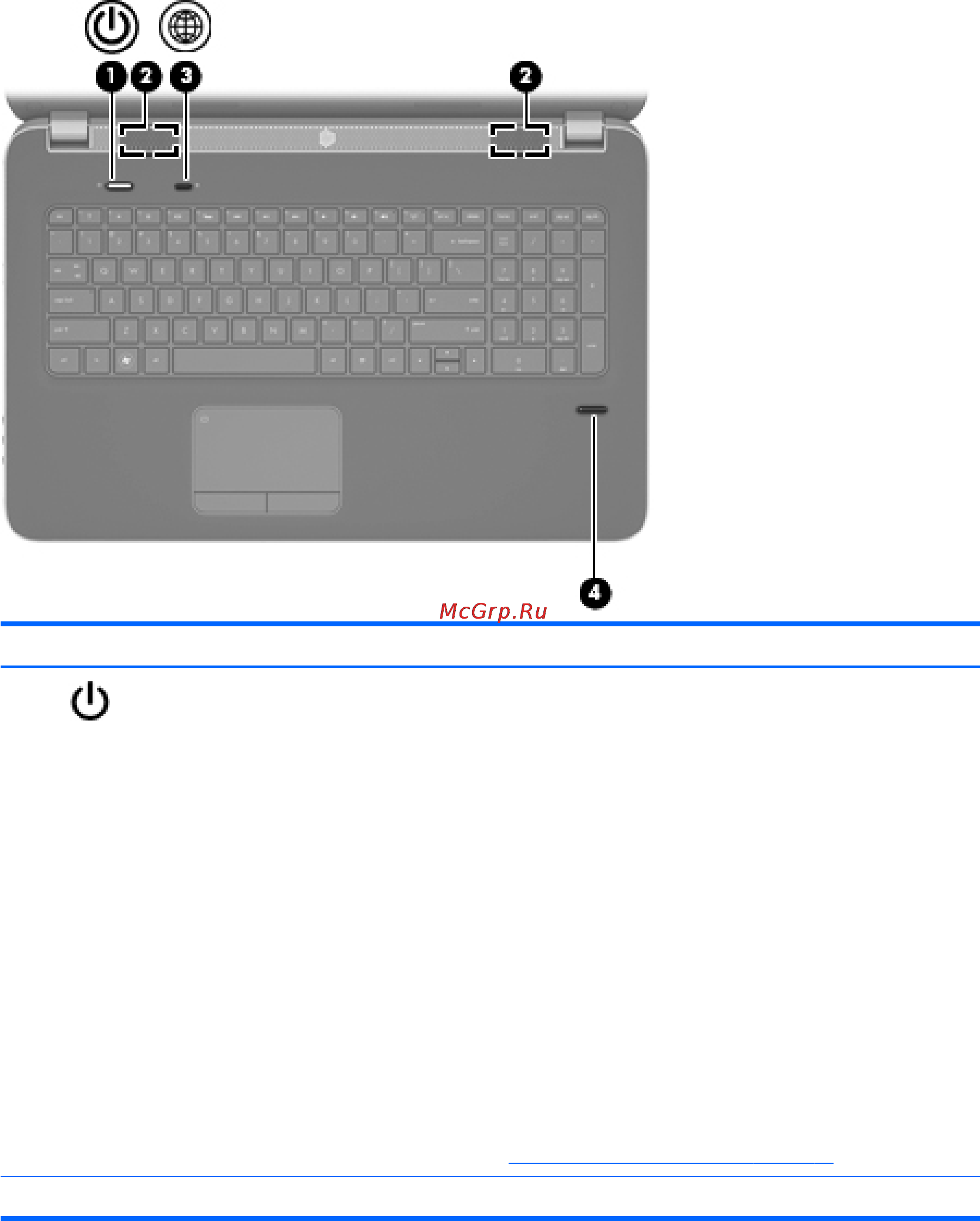 HP Envy dv7-7266er C6D07EA [16/129] Кнопки динамики и устройство считывания отпечатков пальцев