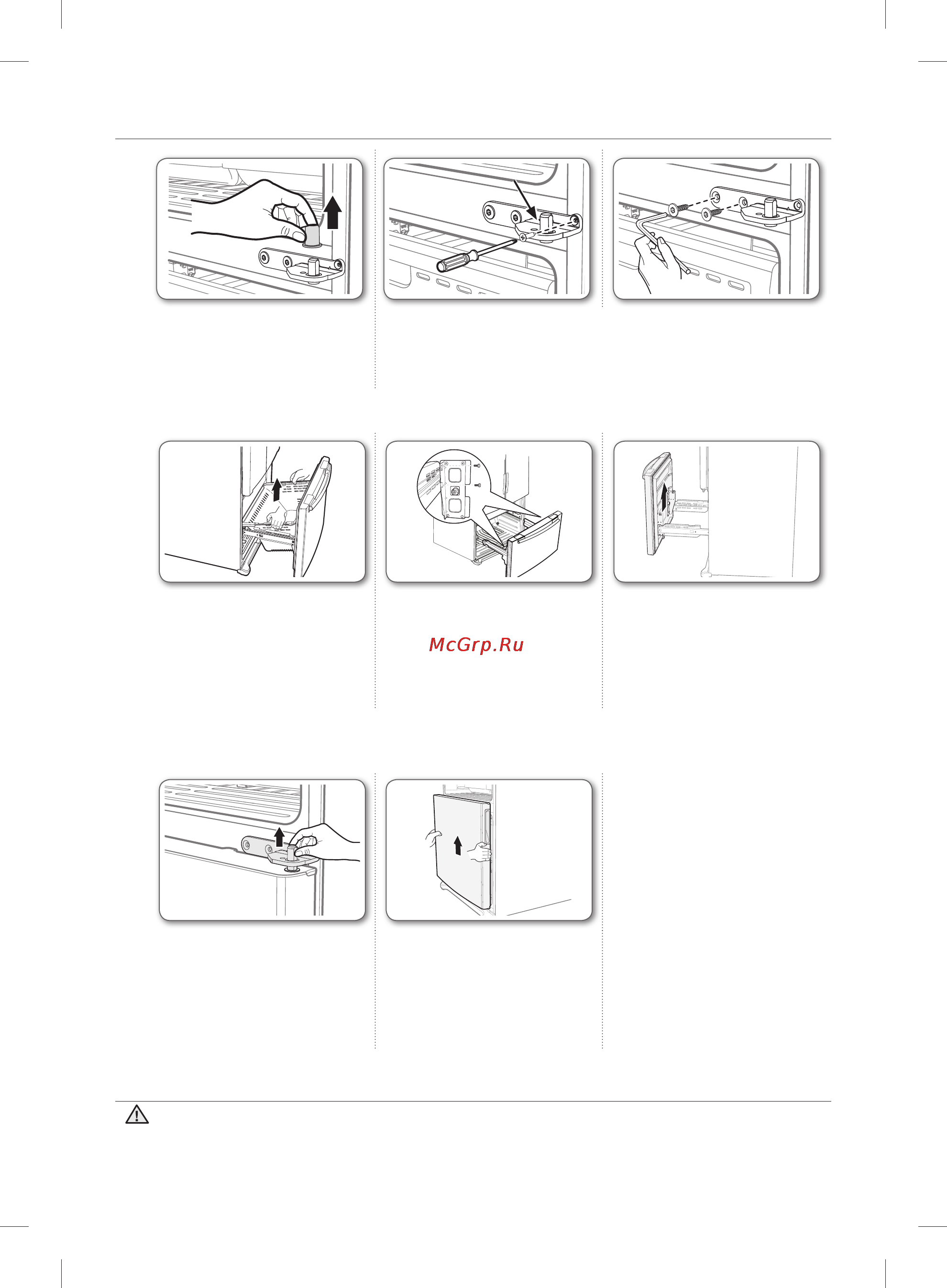 Samsung RF62HEVB [30/64] Демонтаж дверцы морозильной камеры