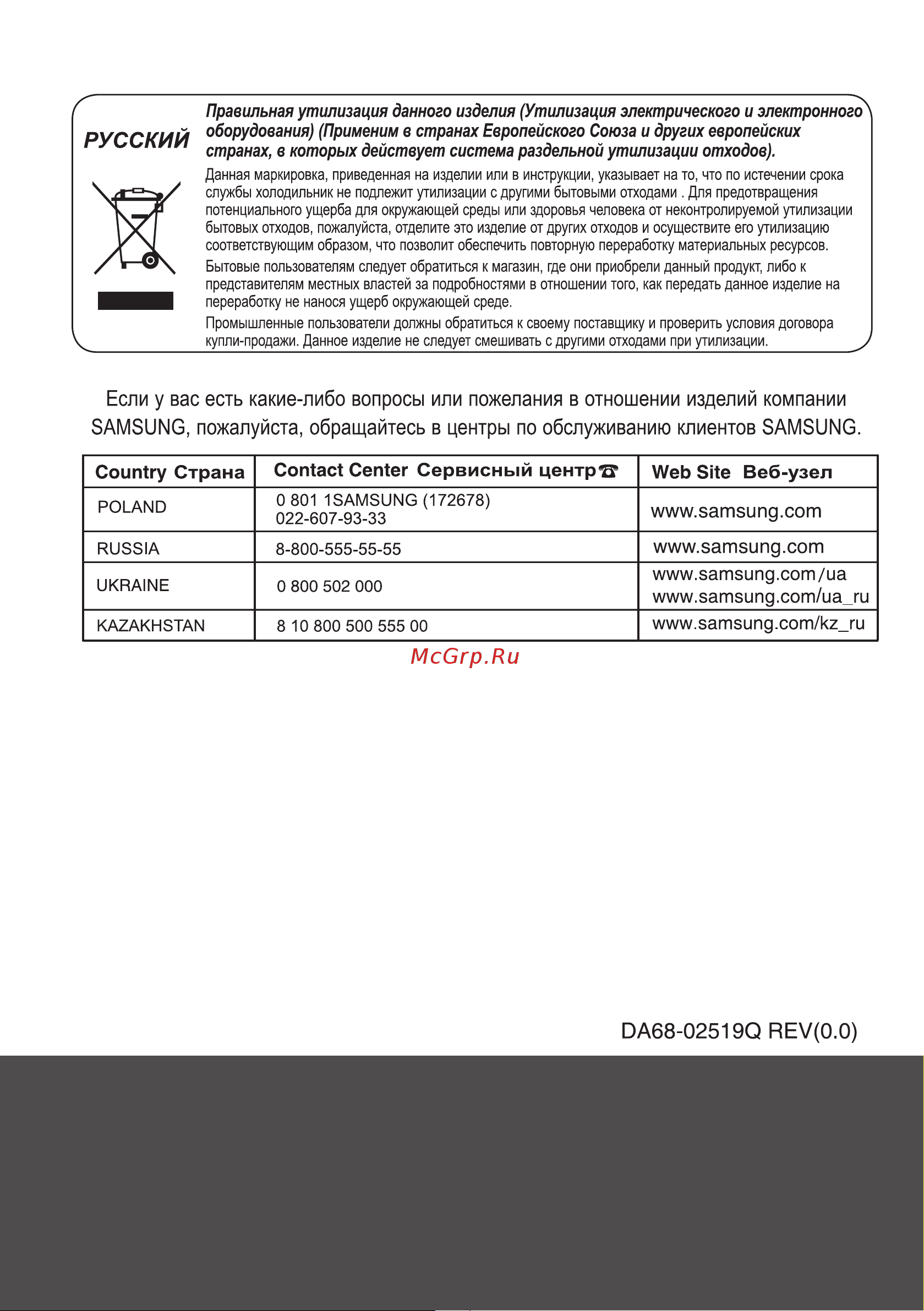 Samsung RT30GRMG Инструкция по эксплуатации онлайн [24/24] 75389