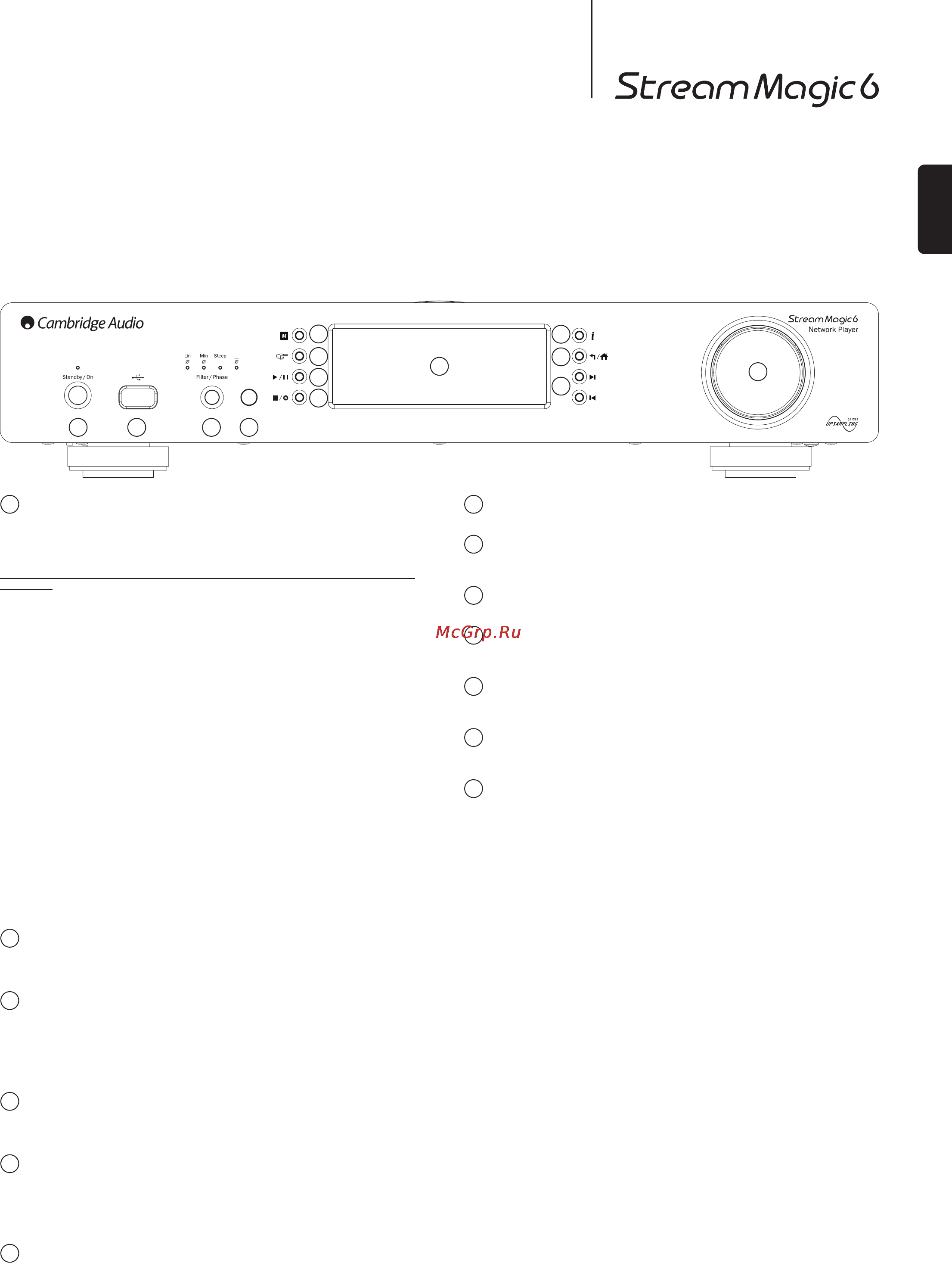 Cambridge Audio Stream Magic 6 [7/19] Разъемы на передней панели