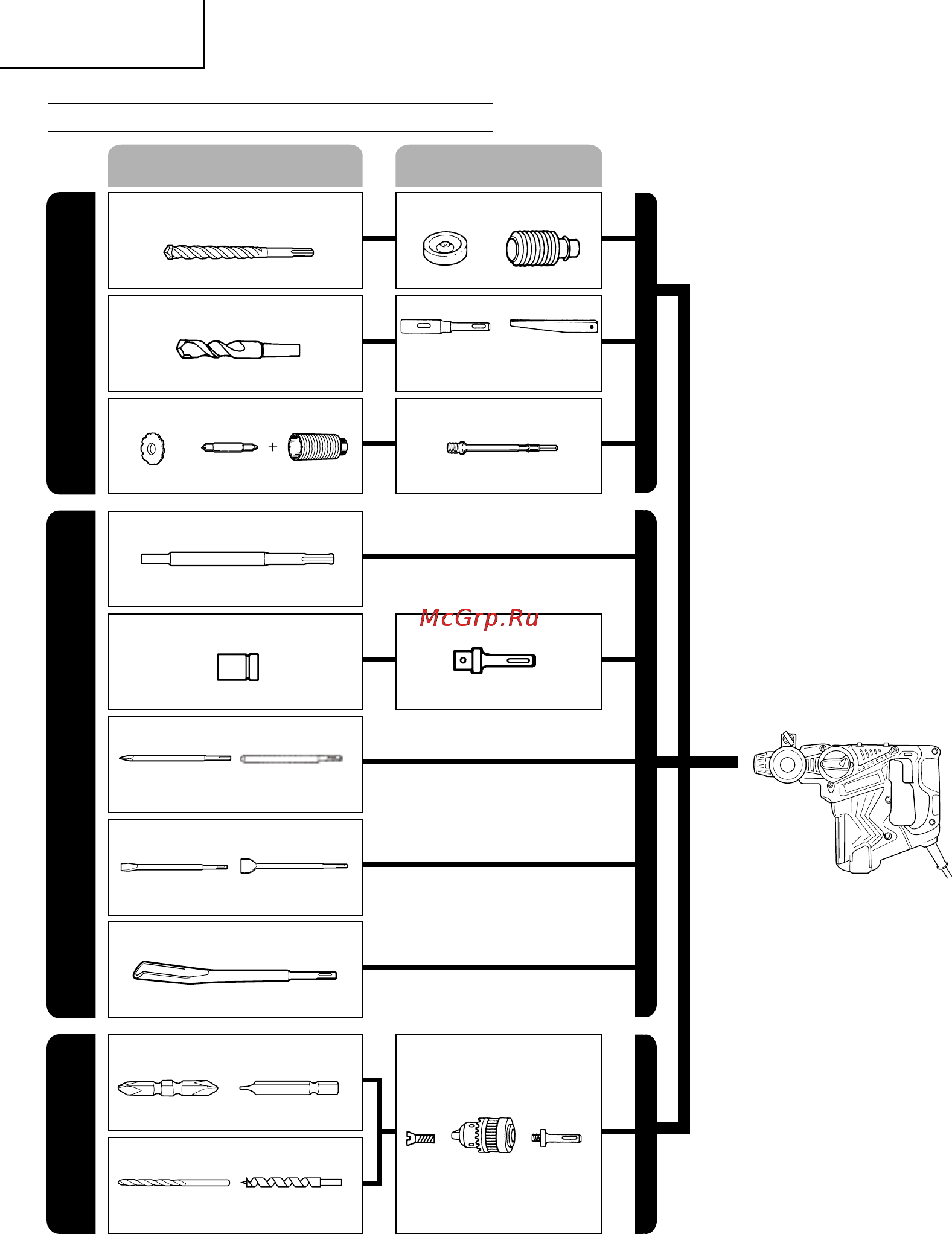 Hitachi DH28PC [70/92] Orodje prilagojevalniki