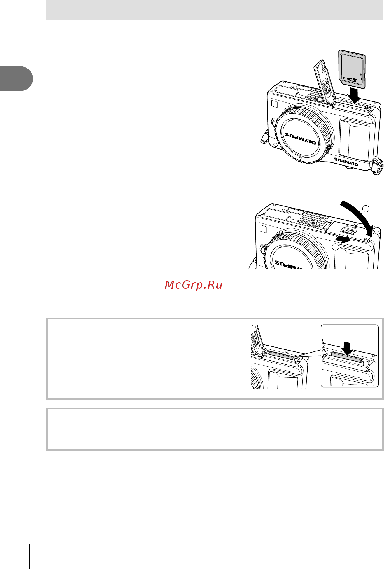 Olympus Pen E-PM2 Kit 14-42mm silver (BCL1580) silver [12/130] Вставка и извлечение карт памяти
