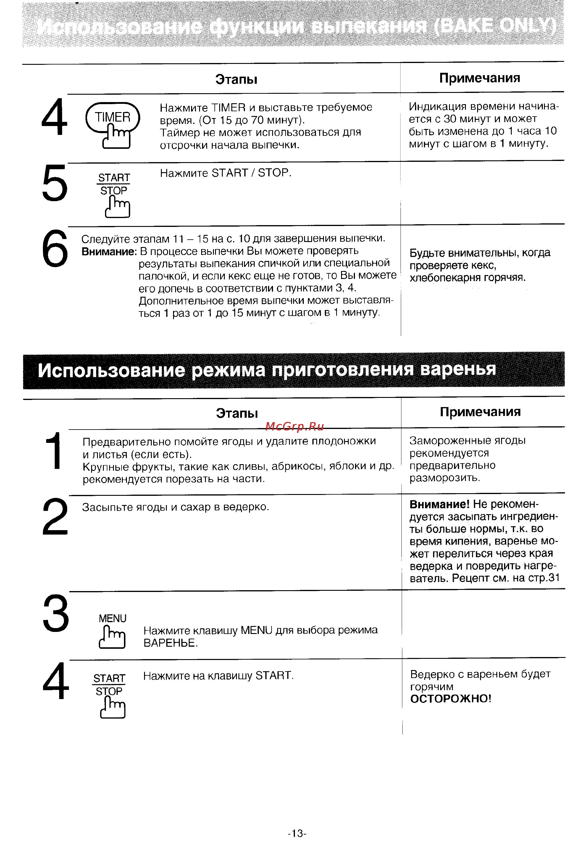 Panasonic SD-206 [14/31] Использование режима приготовления варенья