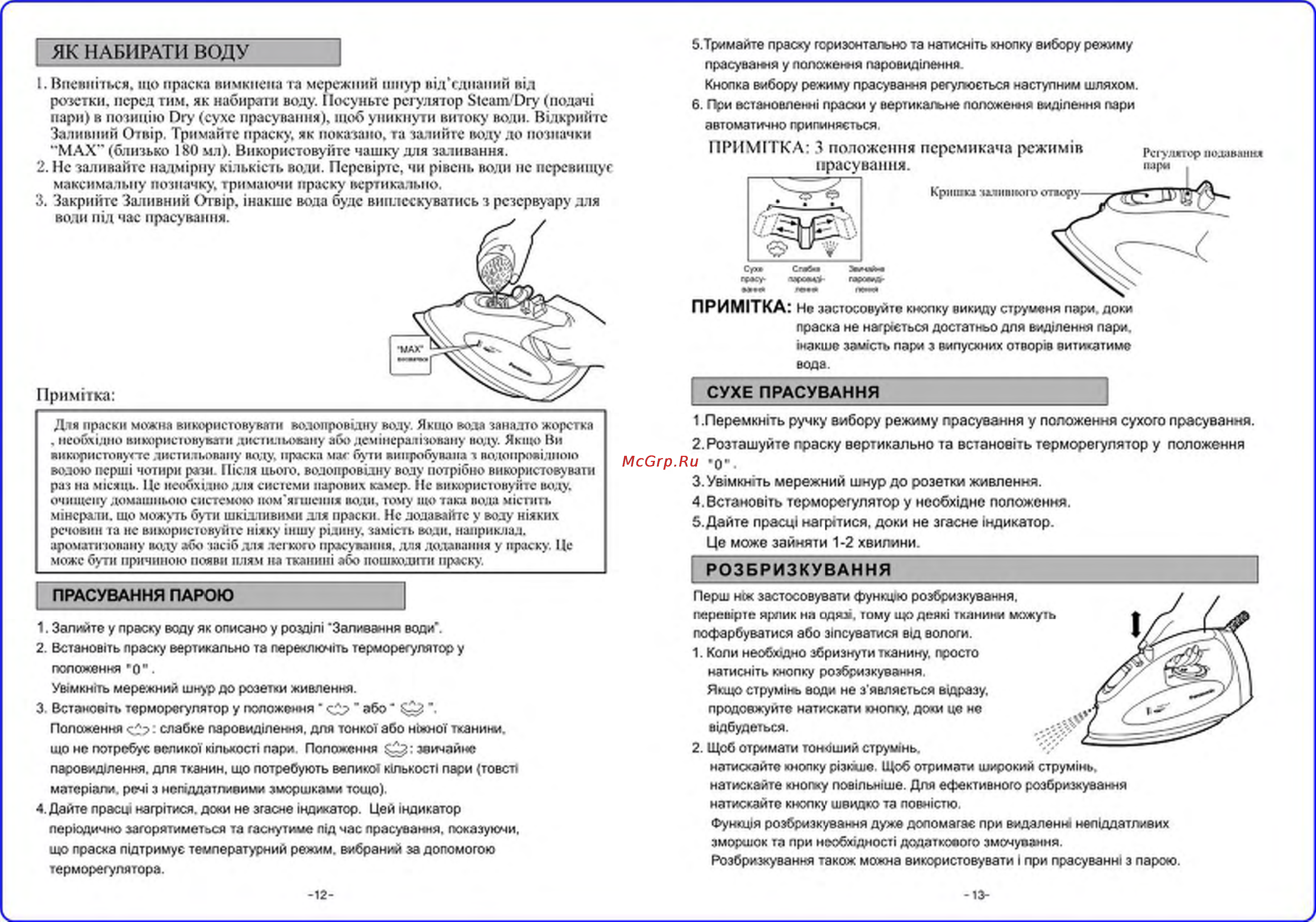 Panasonic NI-A235 [7/9] Як набирати воду