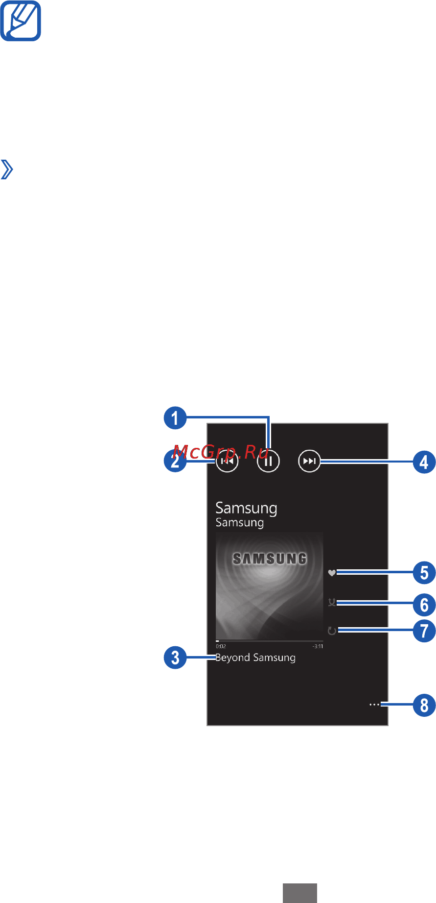 Samsung Omnia M GT-S7530 Deep Grey [51/116] Воспроизведение музыки