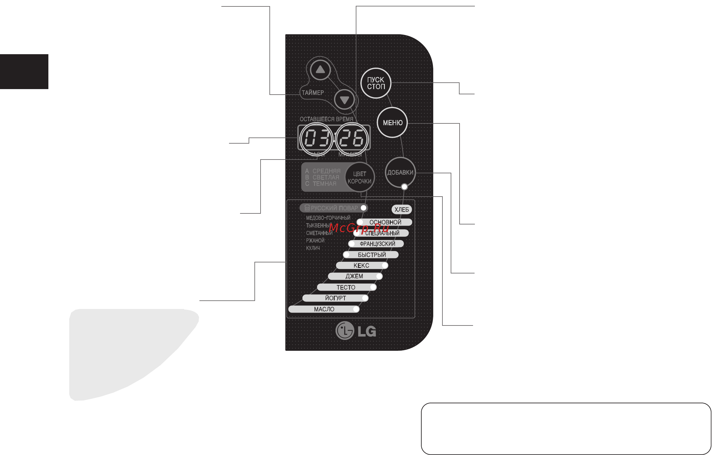 LG HB-3002BYT [14/217] Bыбор программы