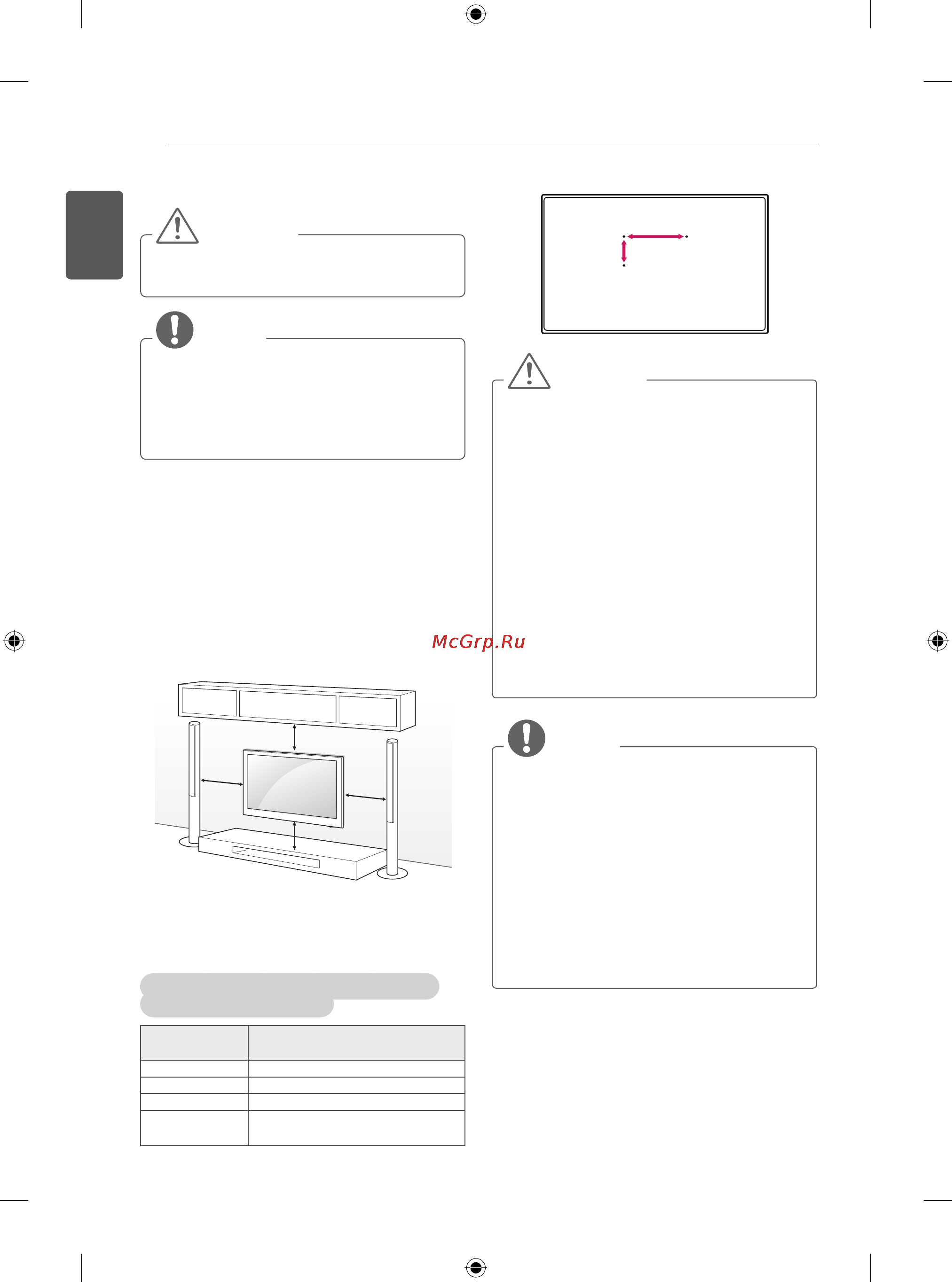 LG 50PB560V [239/387] Uzstādīšana pie sienas