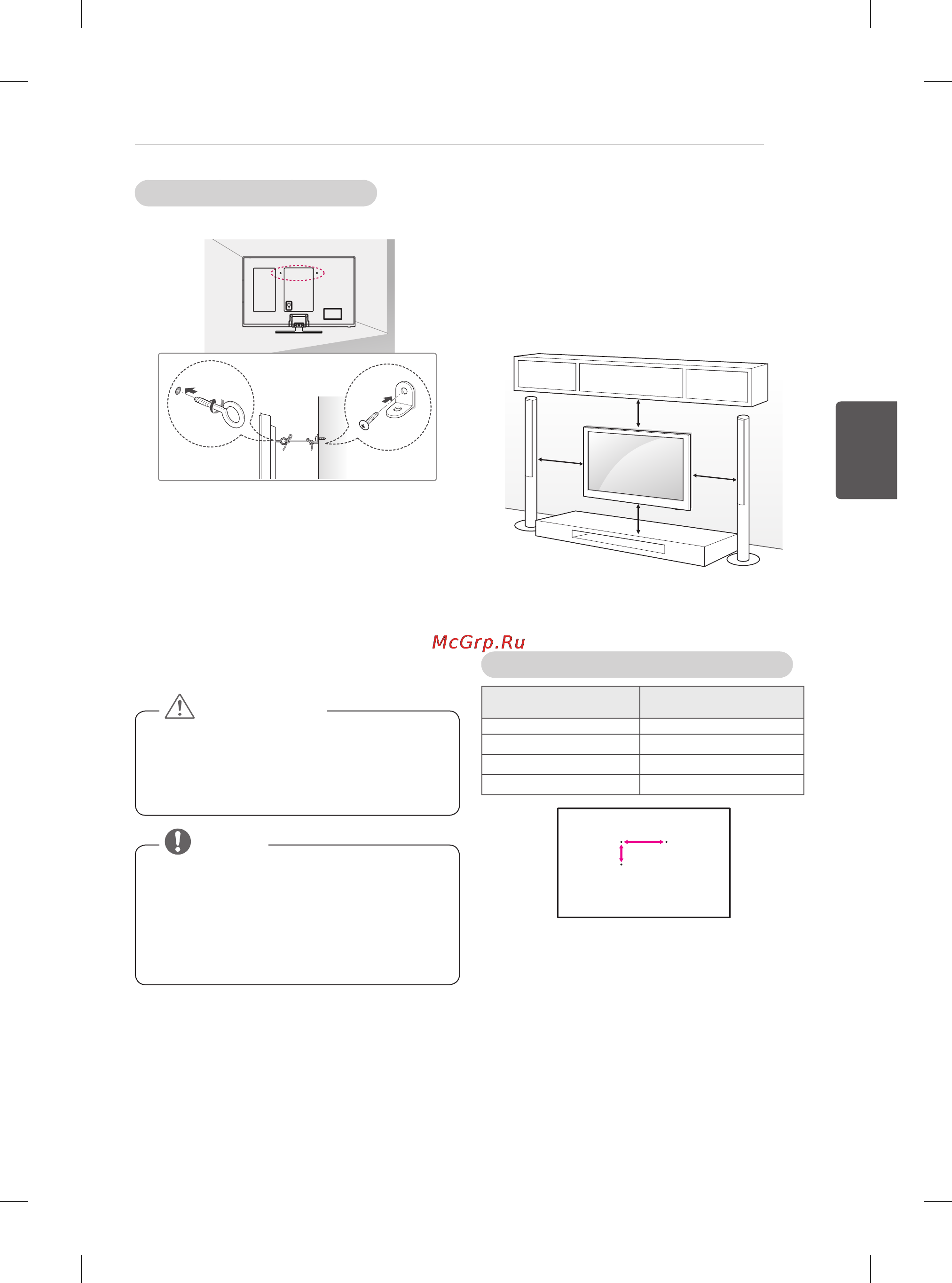 LG 60PB660V [98/447] Montaż na ścianie