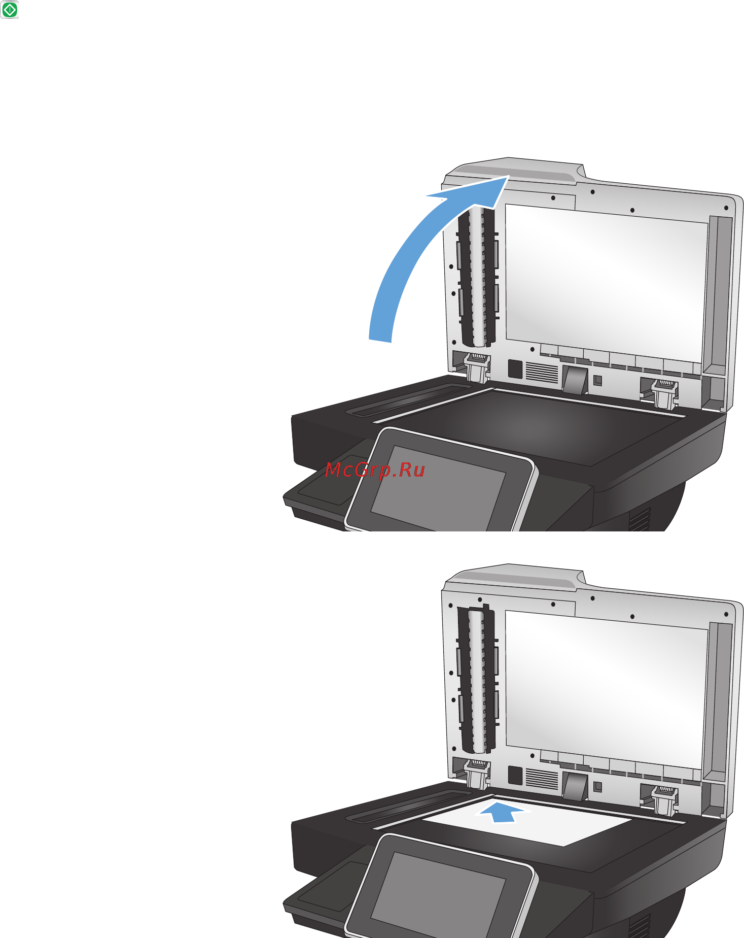 HP LaserJet Ent 500 M525dn [121/302] Копирование на обеих сторонах листа бумаги вручную