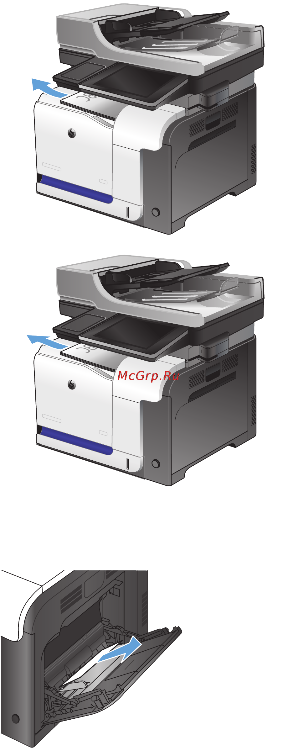 HP LaserJet Ent 500 M575dn [245/318] Устранение замятий в области выходного приемника