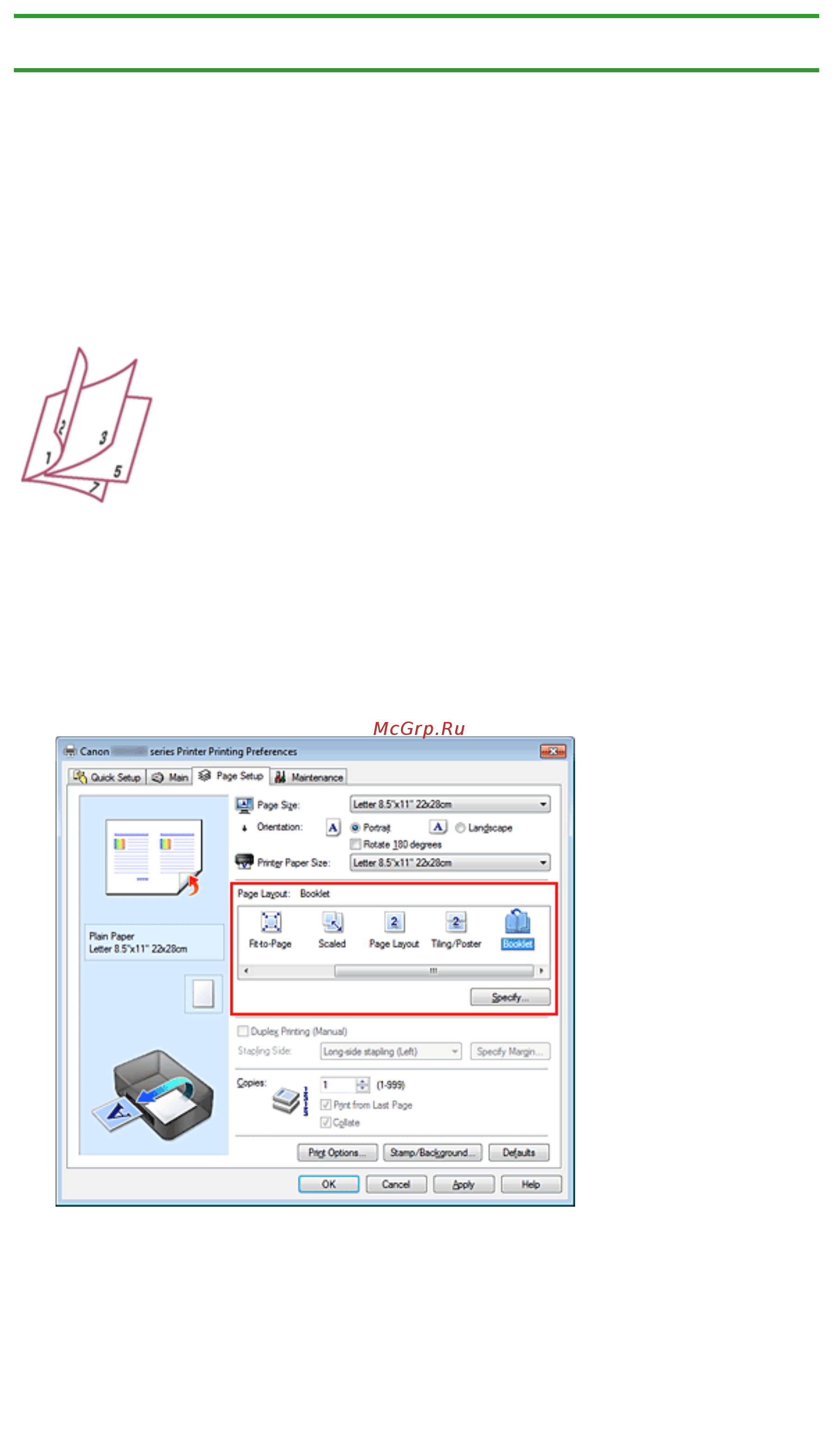 Canon Pixma MG2245 [313/780] Страница page setup