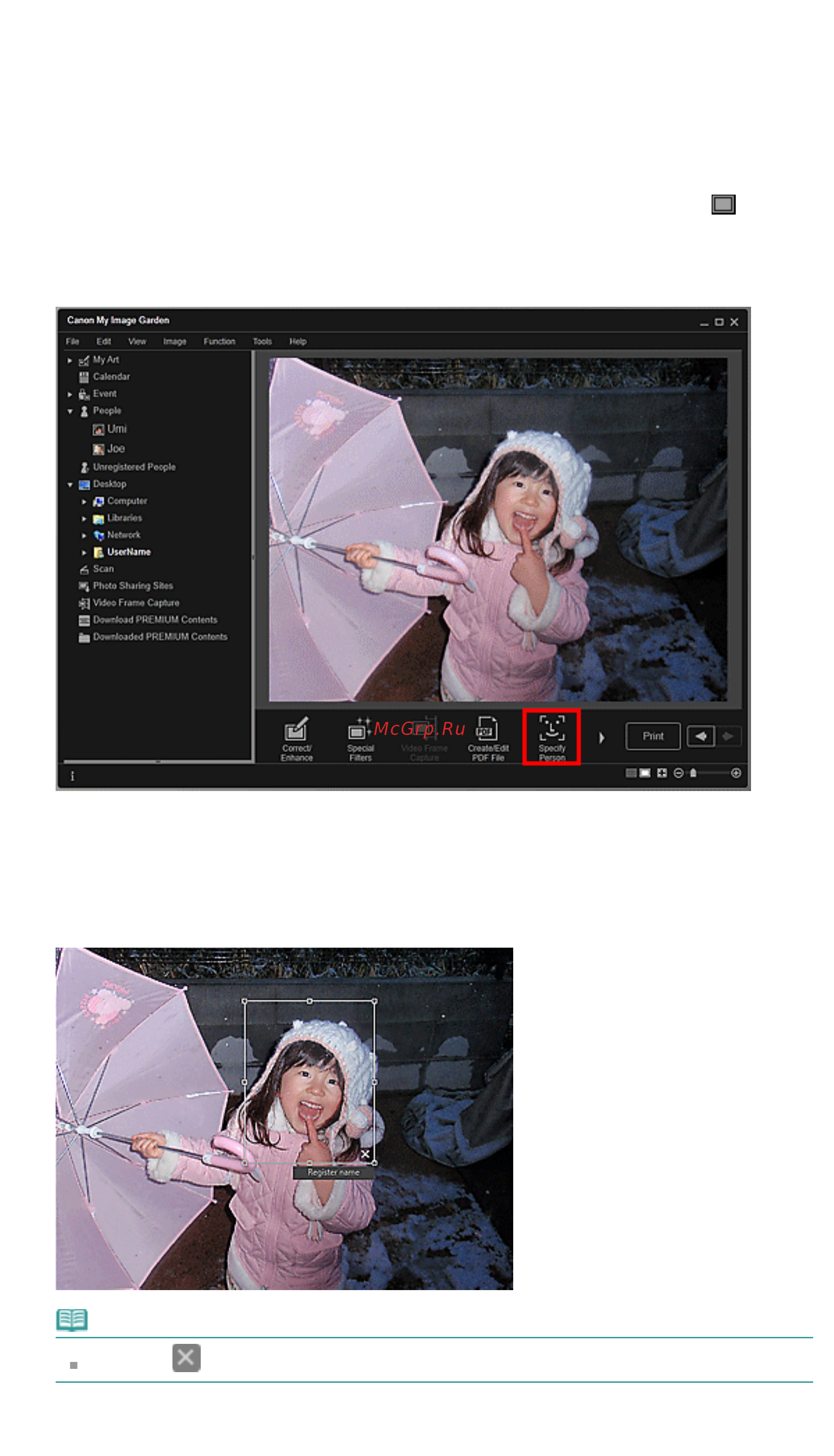 Canon Pixma MG2245 [33/780] Стр 33 из 780 стр регистрация людей