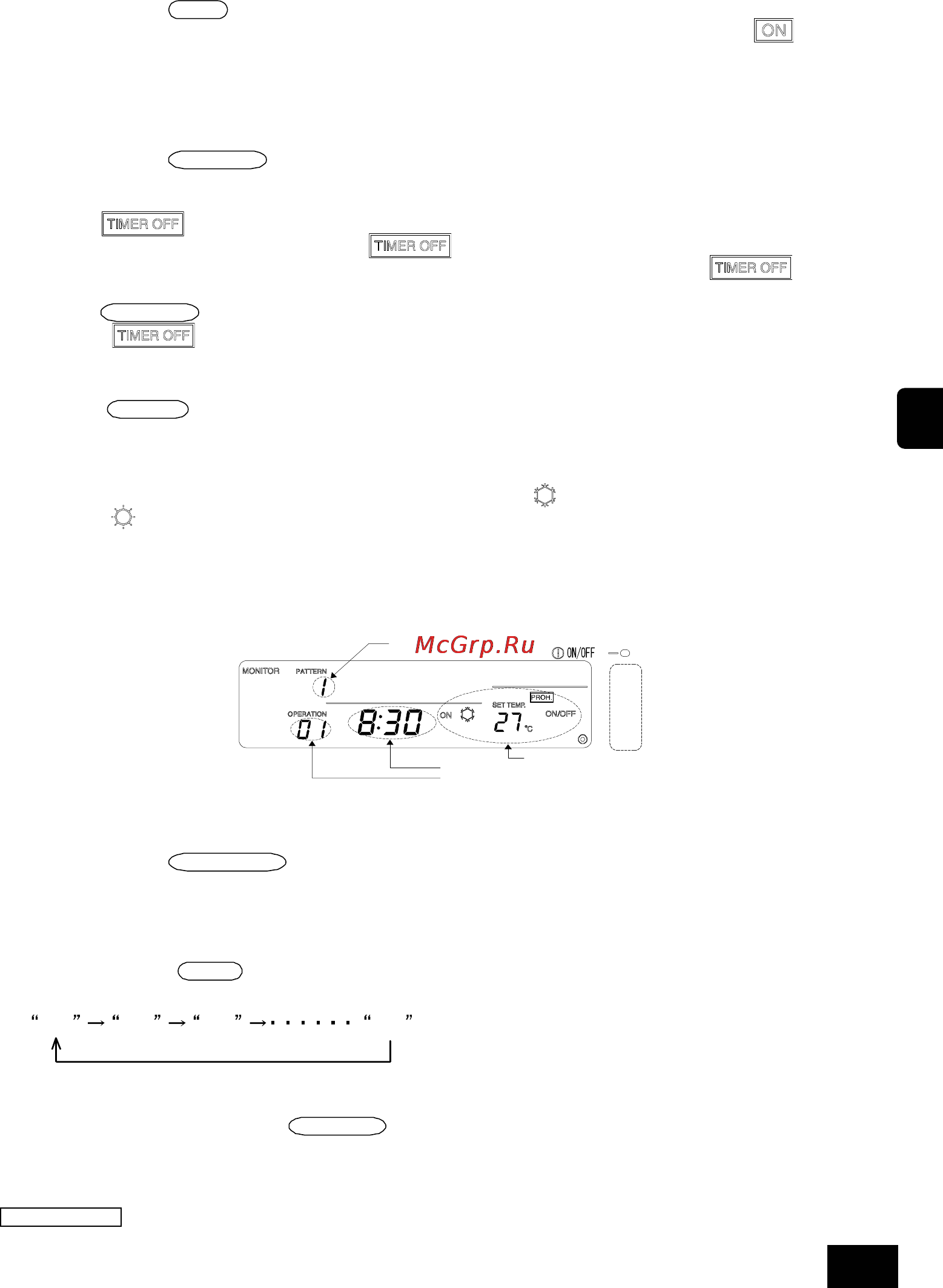 Mitsubishi Electric PAC-YT34STA [11/72] 1 2 операции on off