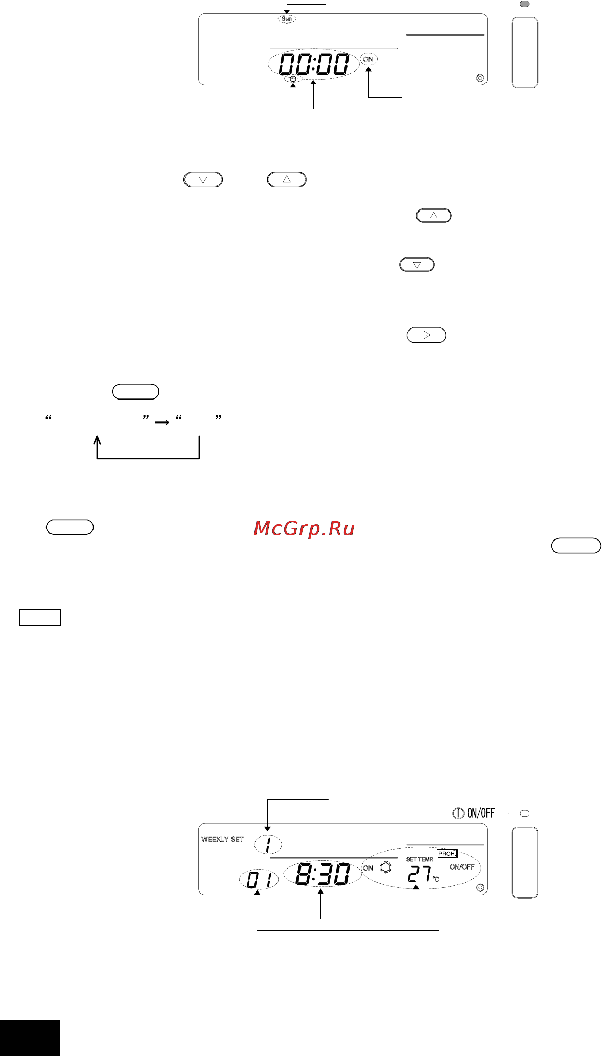 Mitsubishi Electric PAC-YT34STA [48/72] 3 time day setting screen
