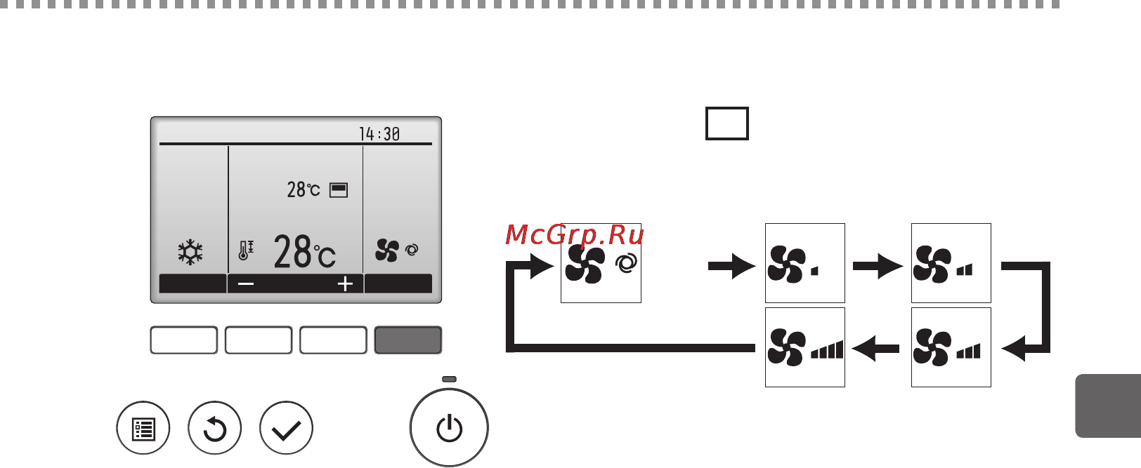Mitsubishi Electric PAR-30MAA [15/54] Скорость вентилятора