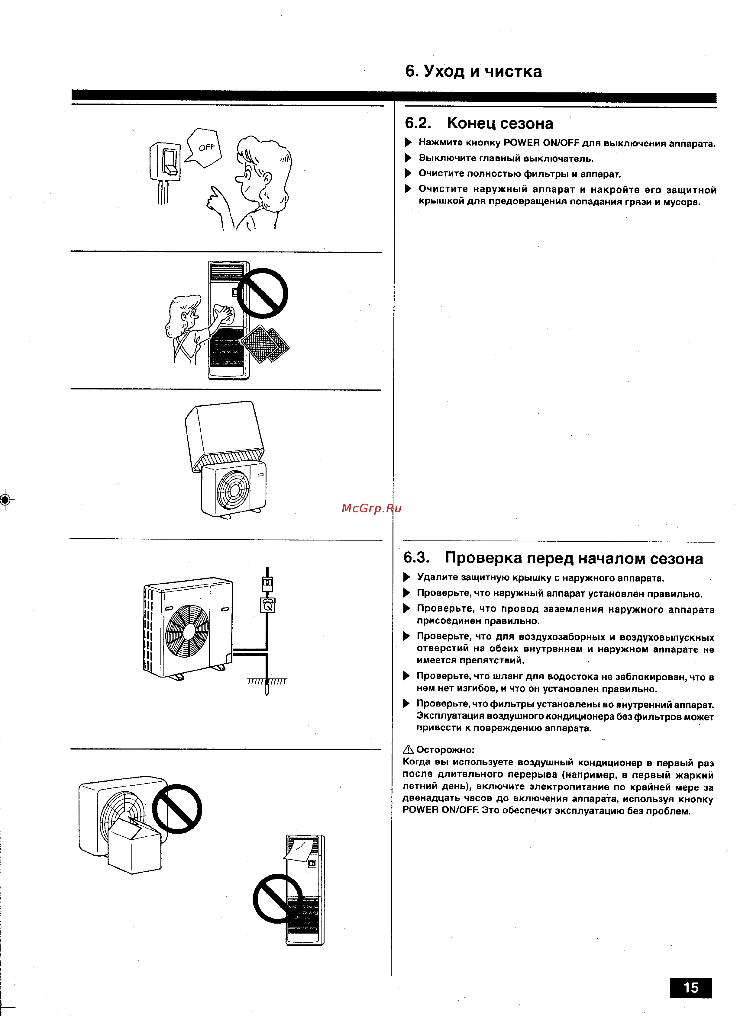 Mitsubishi Electric PSH-3GAKH [15/20] Уход и чистка