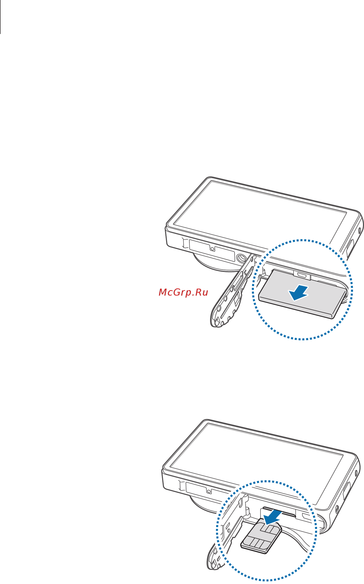 Samsung Galaxy Camera White EK-GC100 [11/135] Извлечение sim или usim карты и аккумулятора