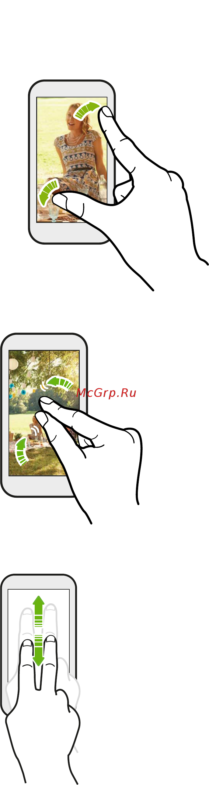 HTC One X+  64Gb Black [23/232] Проведение двумя пальцами