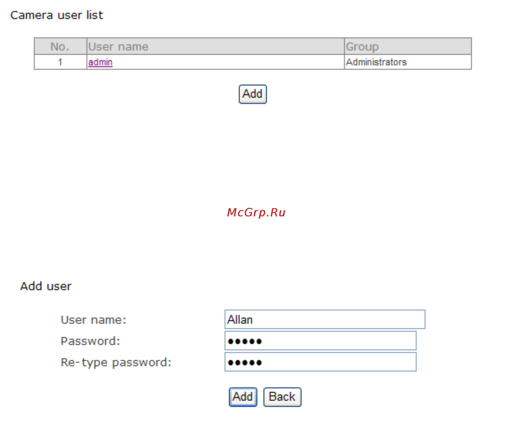 DOD MyCam2 [54/76] User management