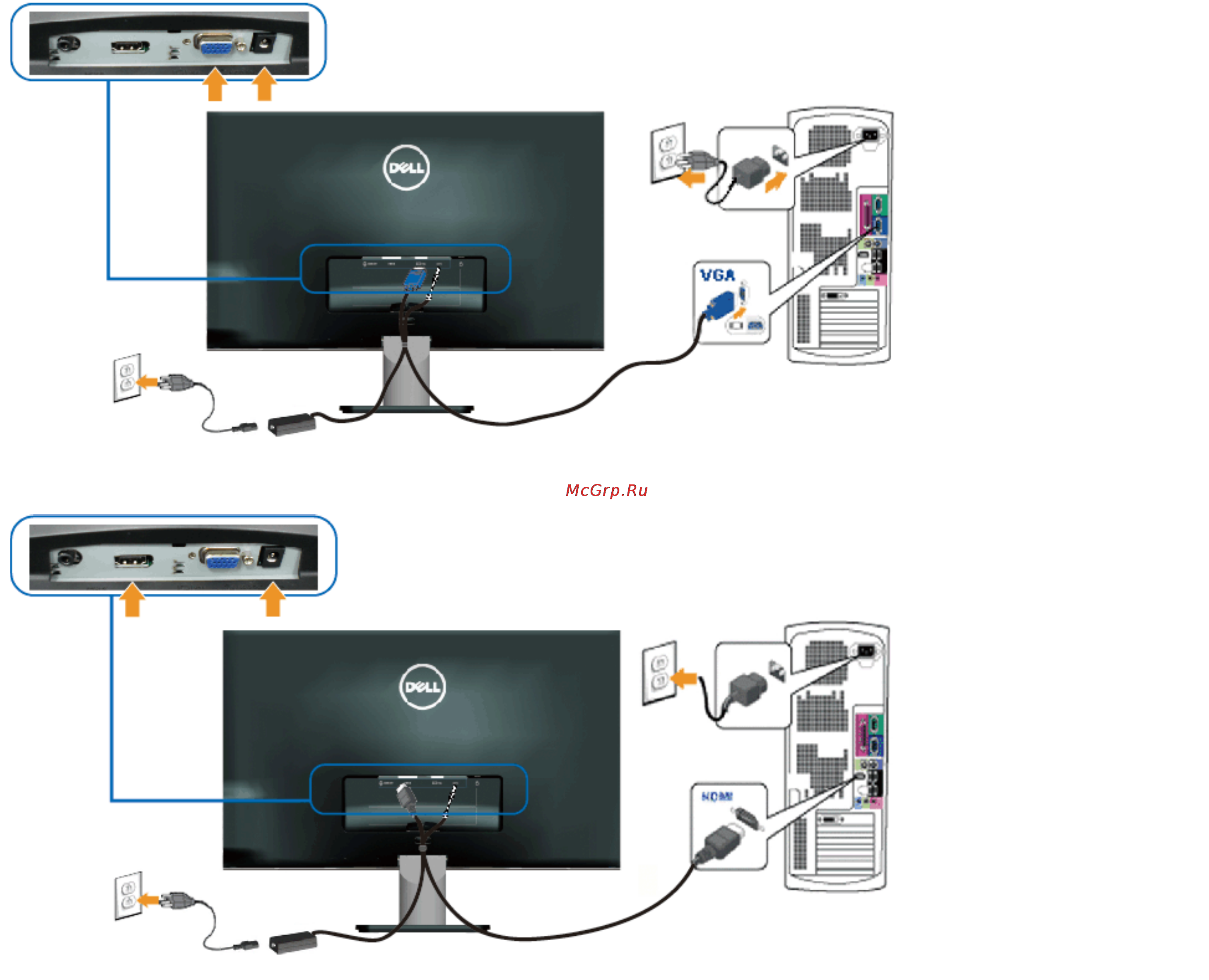 Как подключить дисплей к компьютеру Dell S2340L Инструкция по эксплуатации онлайн 19/47 76881