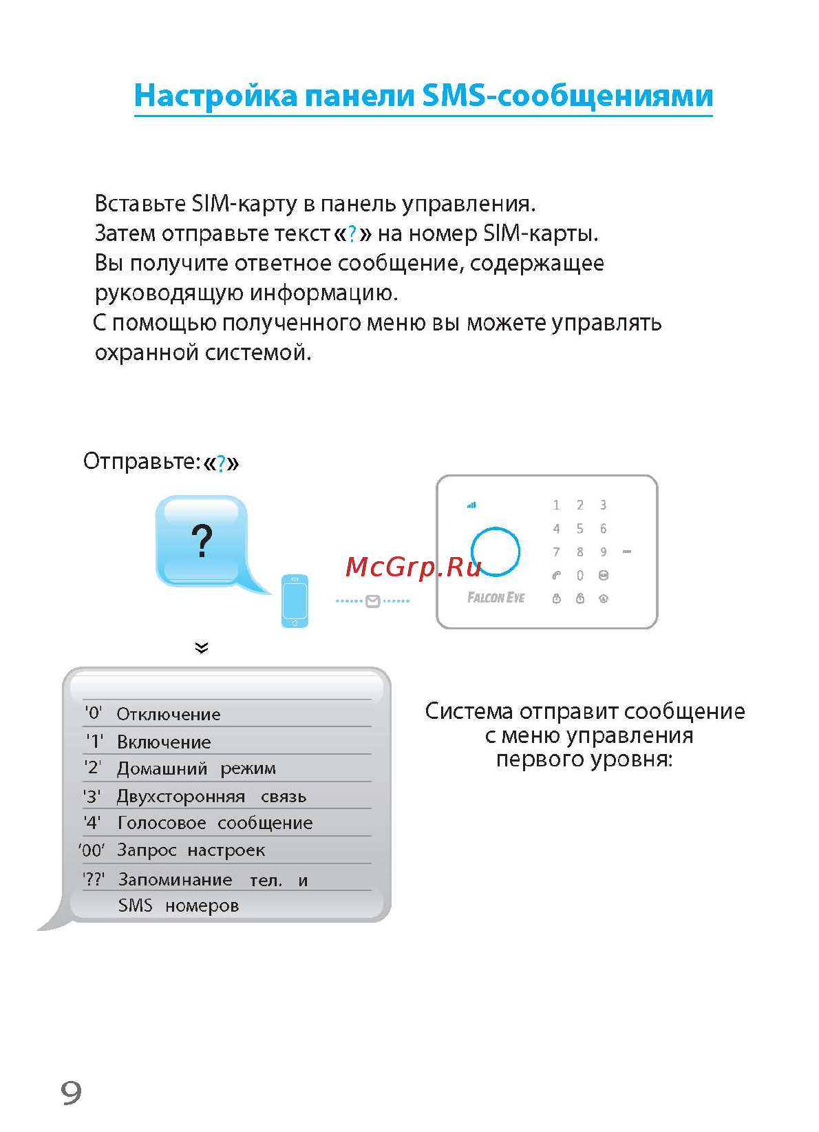 Falcon Eye i-Touch [14/60] Настройка панели sms сообщениями