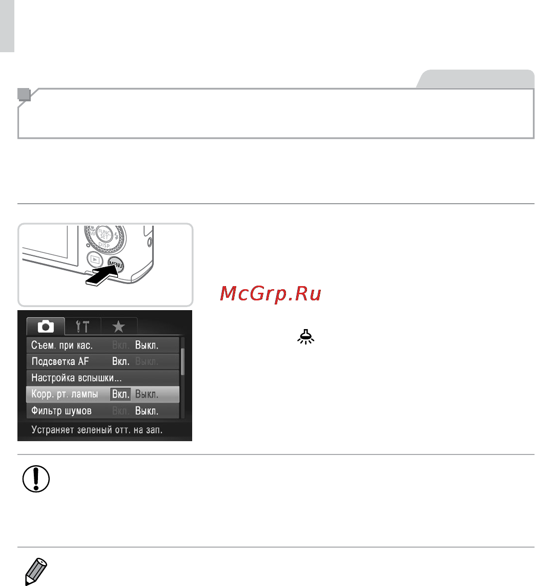Canon PowerShot S110 Black [126/343] Коррекция зеленоватых оттенков областей изображения при освещении ртутными лампами