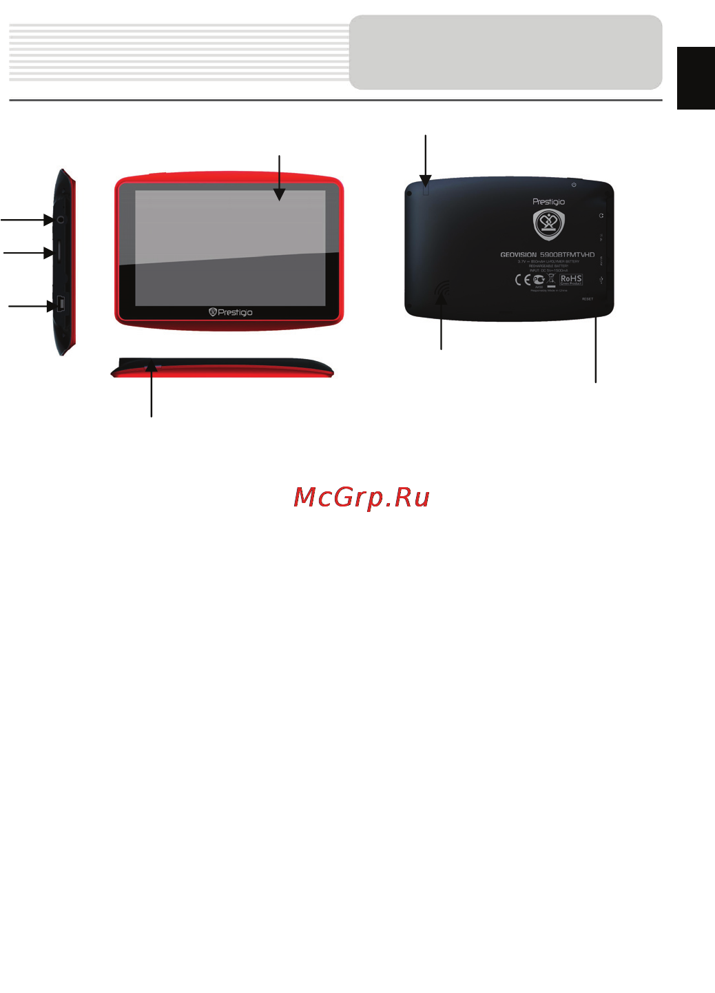 Prestigio GeoVision 7900BTFMTV [4/26] Обзор устройства