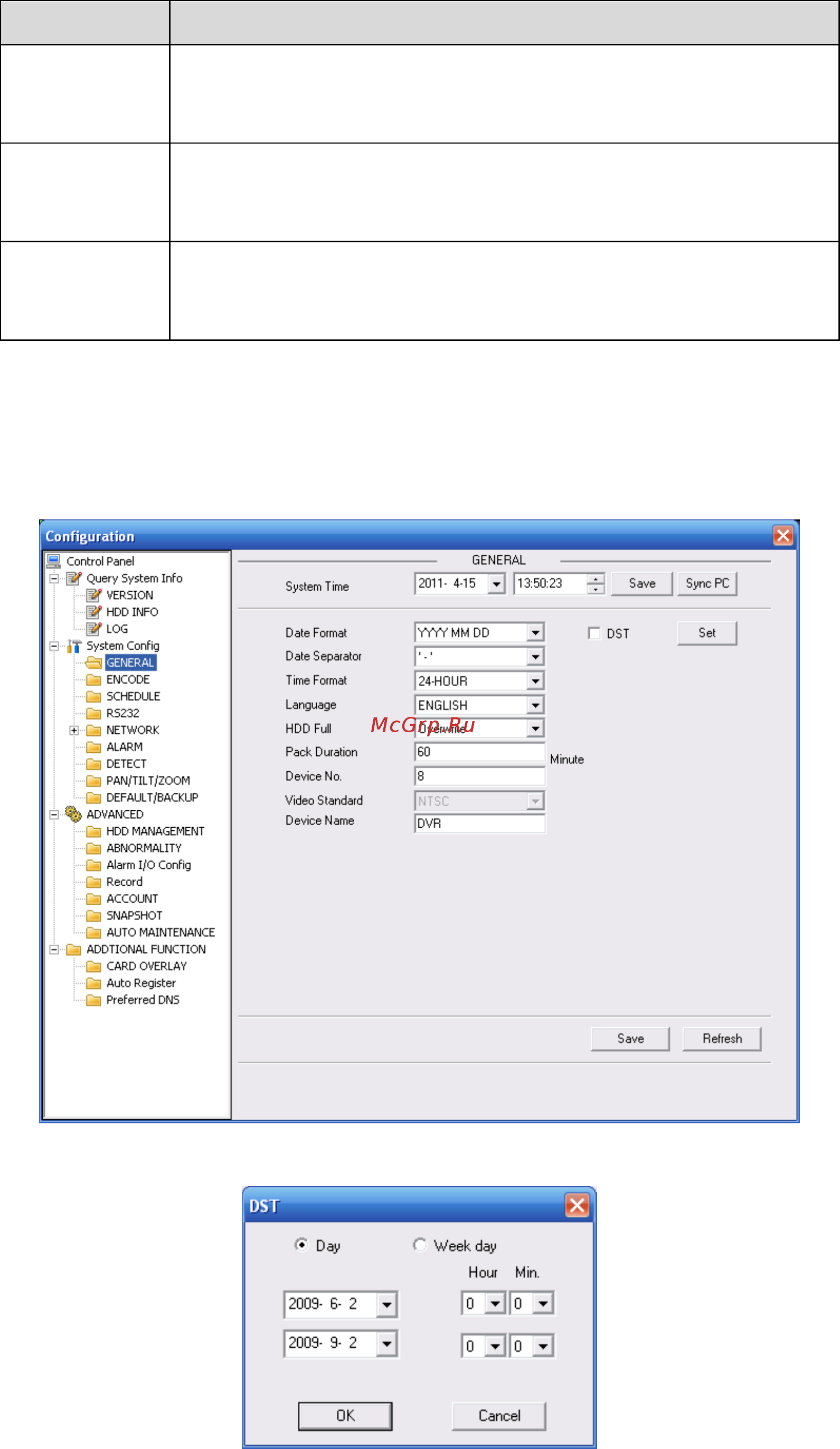 QStar dvr-3104 [110/166] Конфигурирование системы