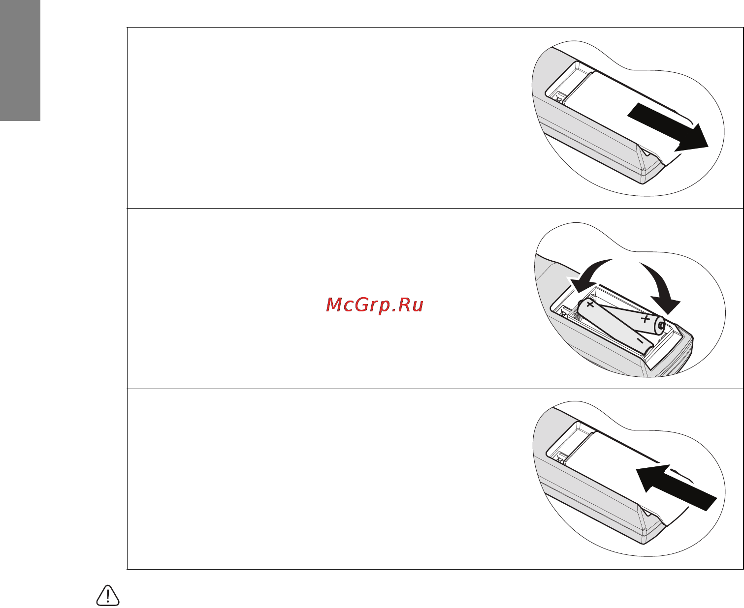 Benq W700 [14/69] Замена батареи пульта ду