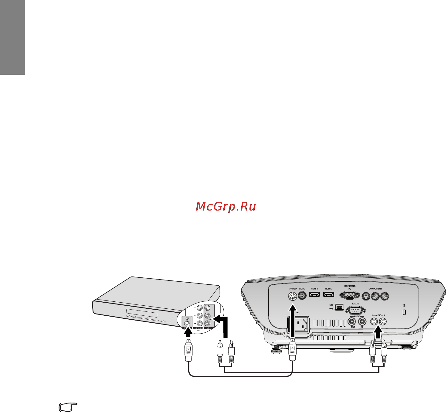 Benq W700 [24/69] Подключение источника s video