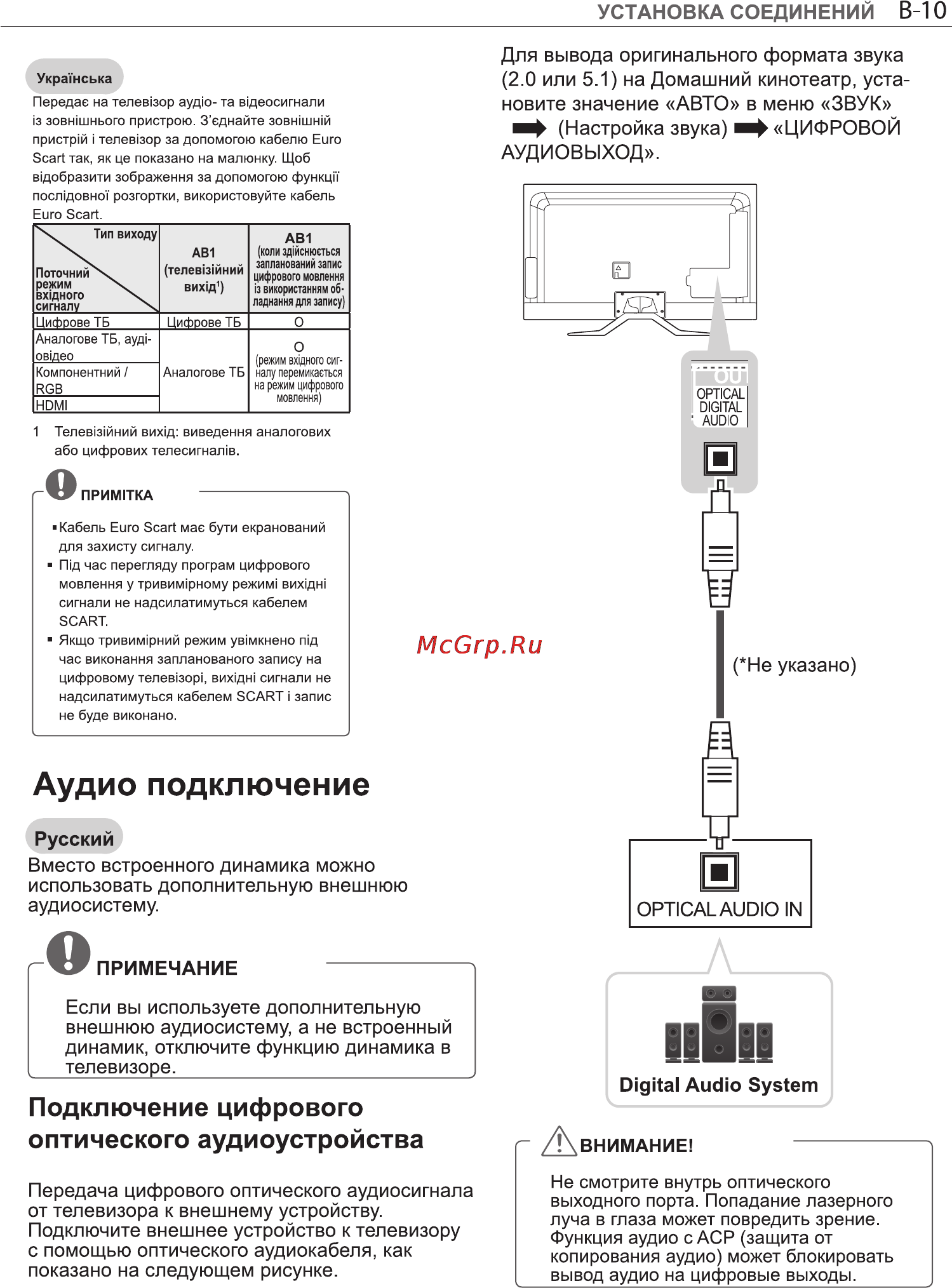 LG 84 LM960V [103/112] Аудио подключение