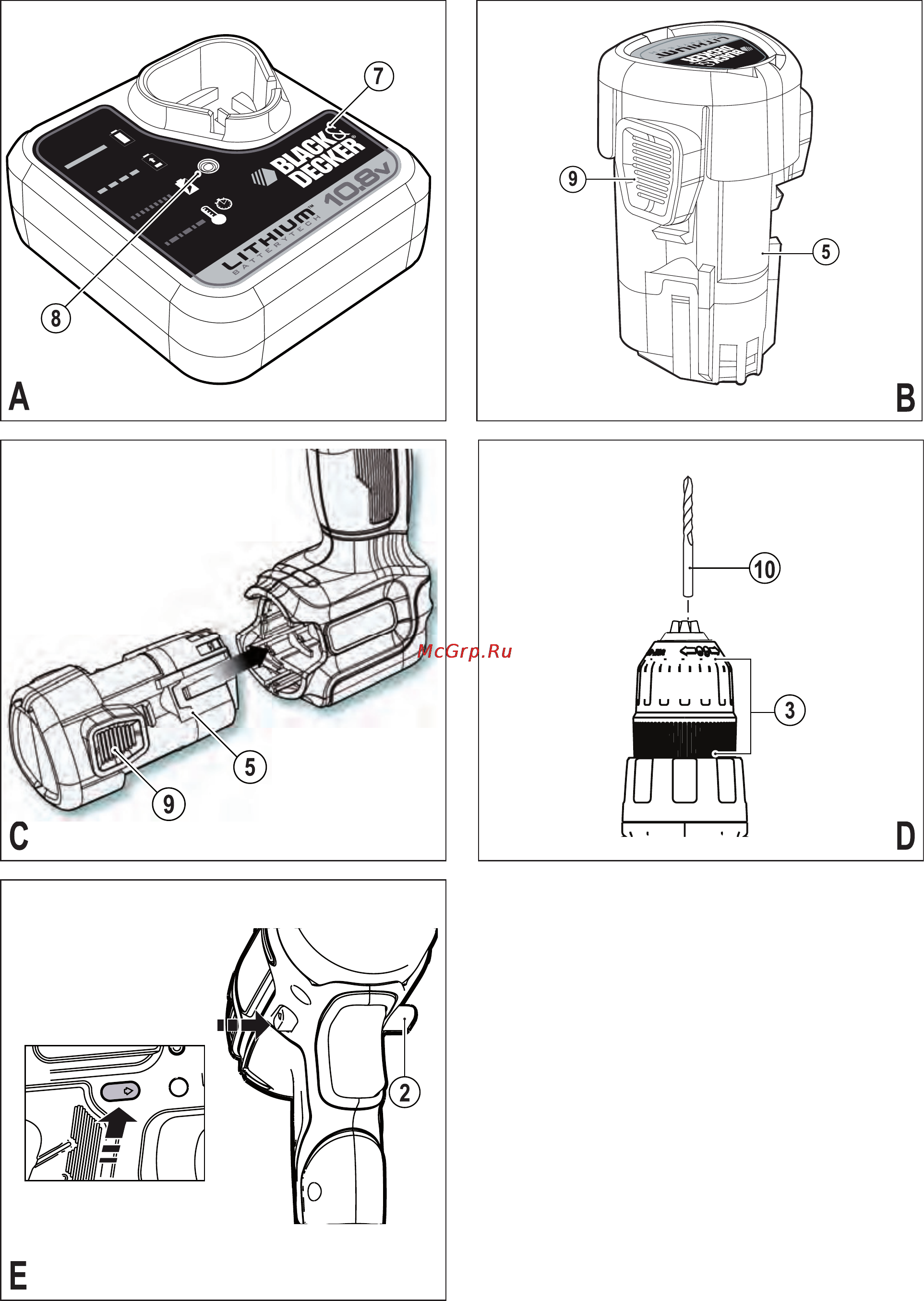 Black & Decker EGBL108K Инструкция по эксплуатации онлайн [2/12] 77577