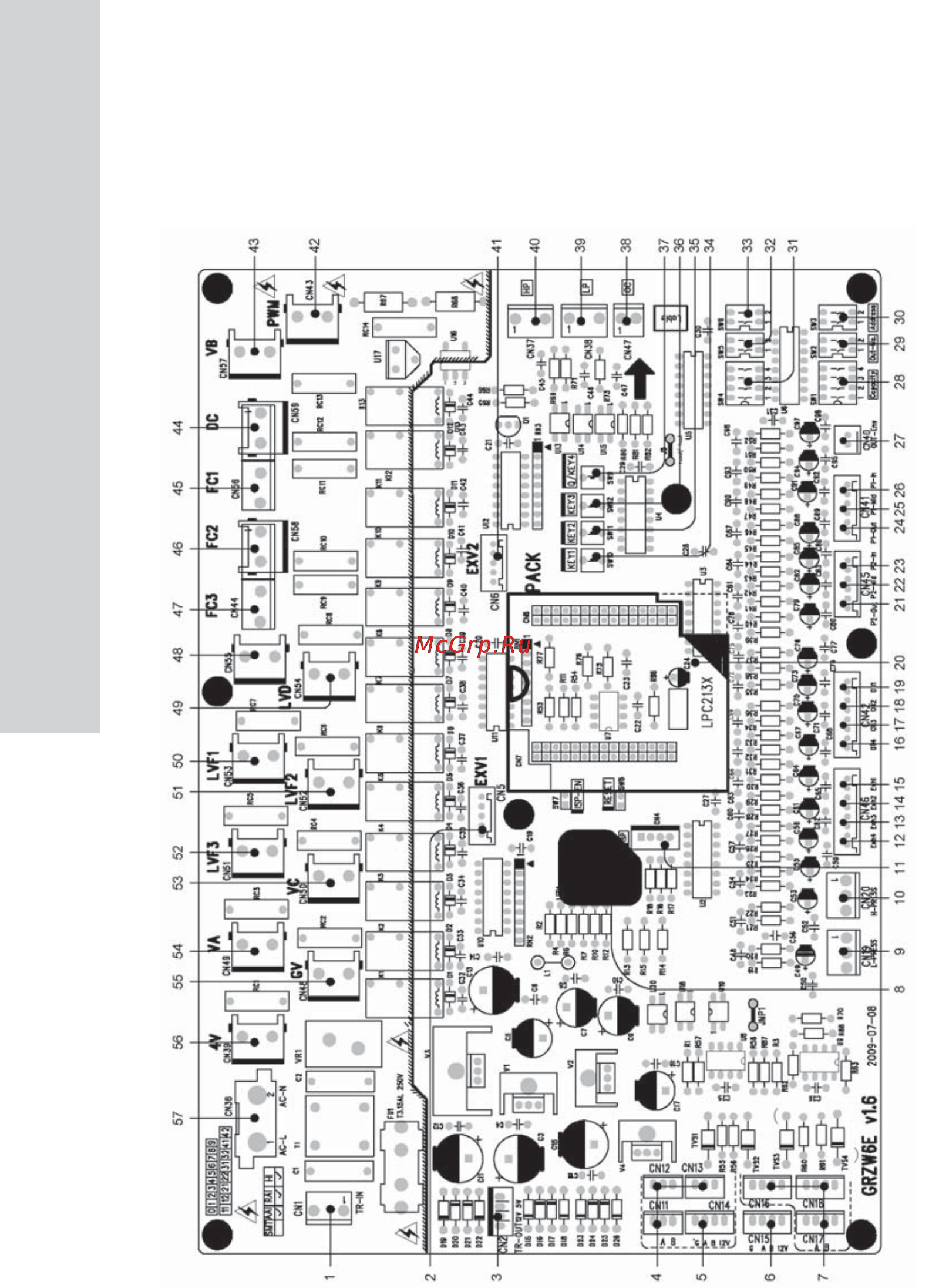 Electrolux ESVMO-140 [26/44] Расположение интерфейса платы адаптера модульного наружного блока