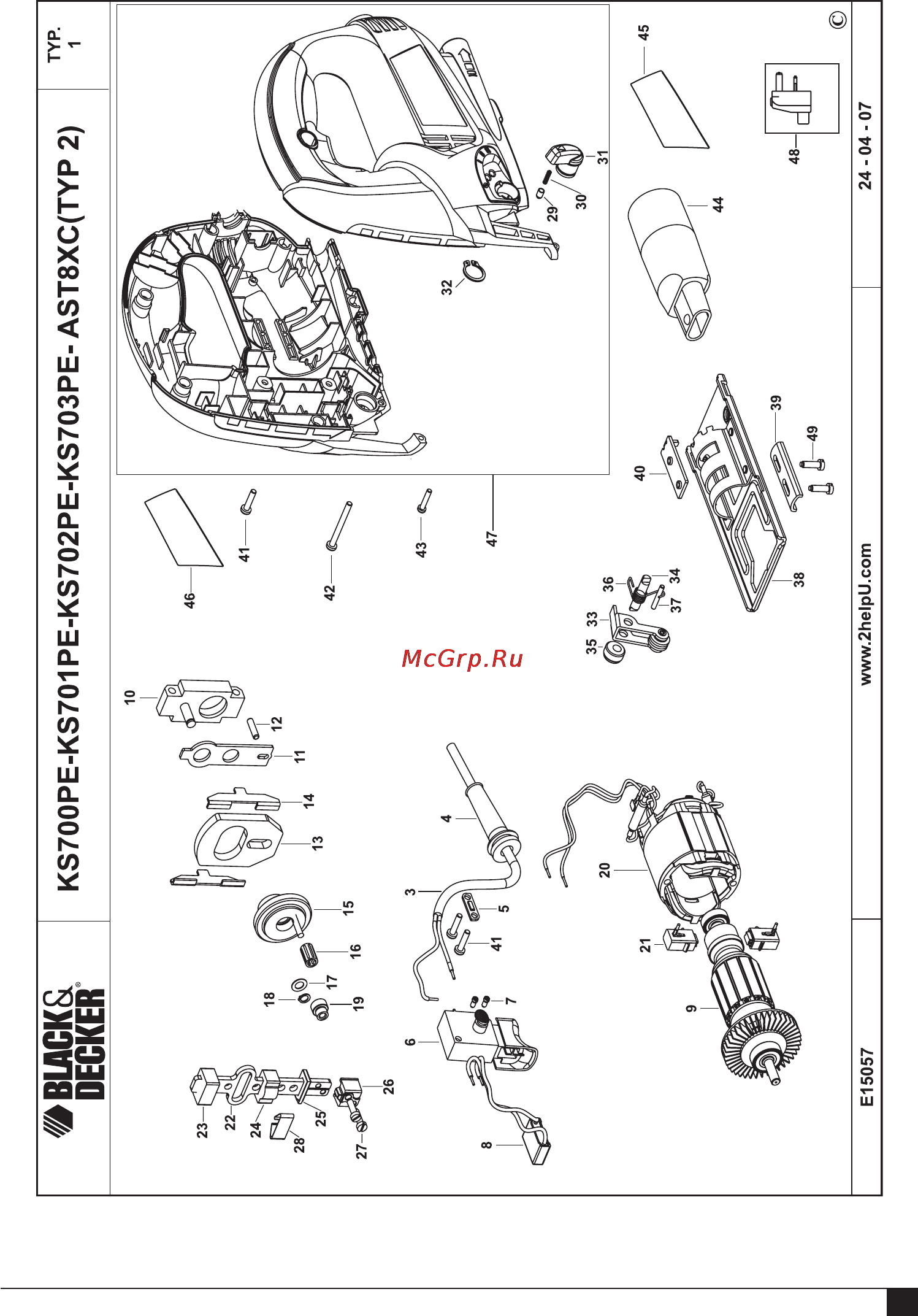 Black & Decker KS700PEK Инструкция по эксплуатации онлайн [9/12] 77703