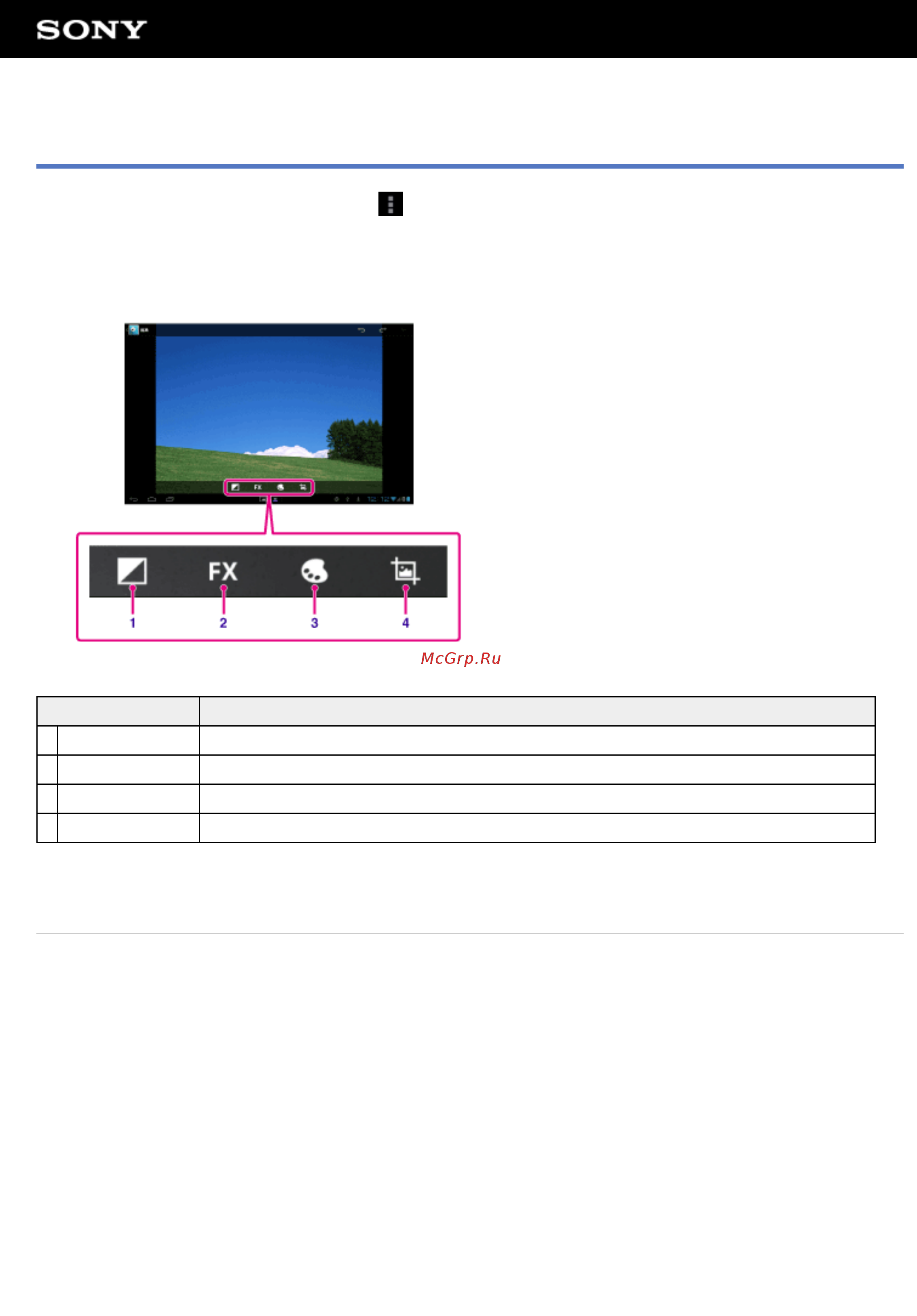 Sony XPERIA Tablet S 32Gb 3G (SGP-T132RU) [129/214] Редактирование фотографий