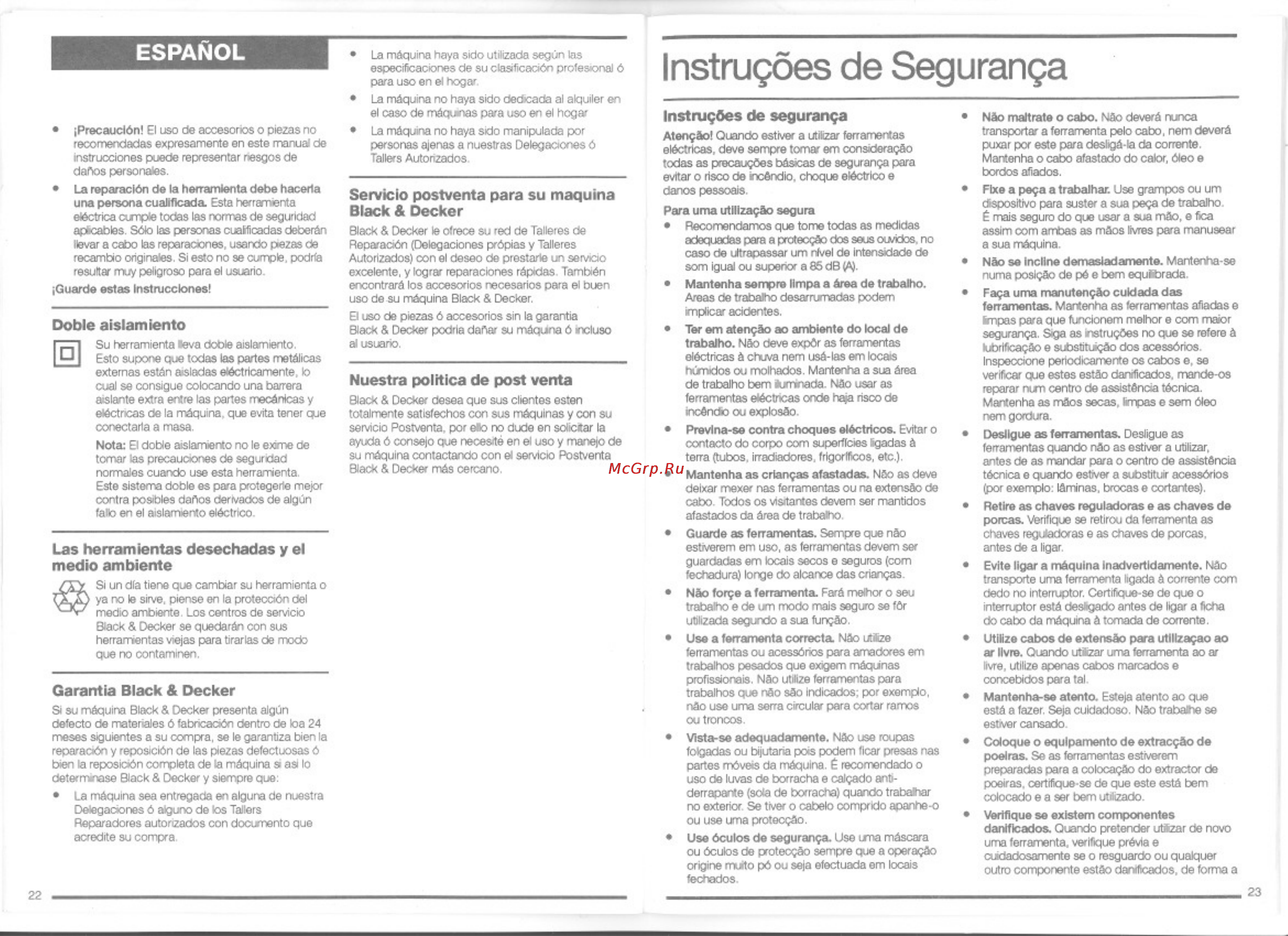 Black & Decker KX418E [12/19] Instruçoes de segurança