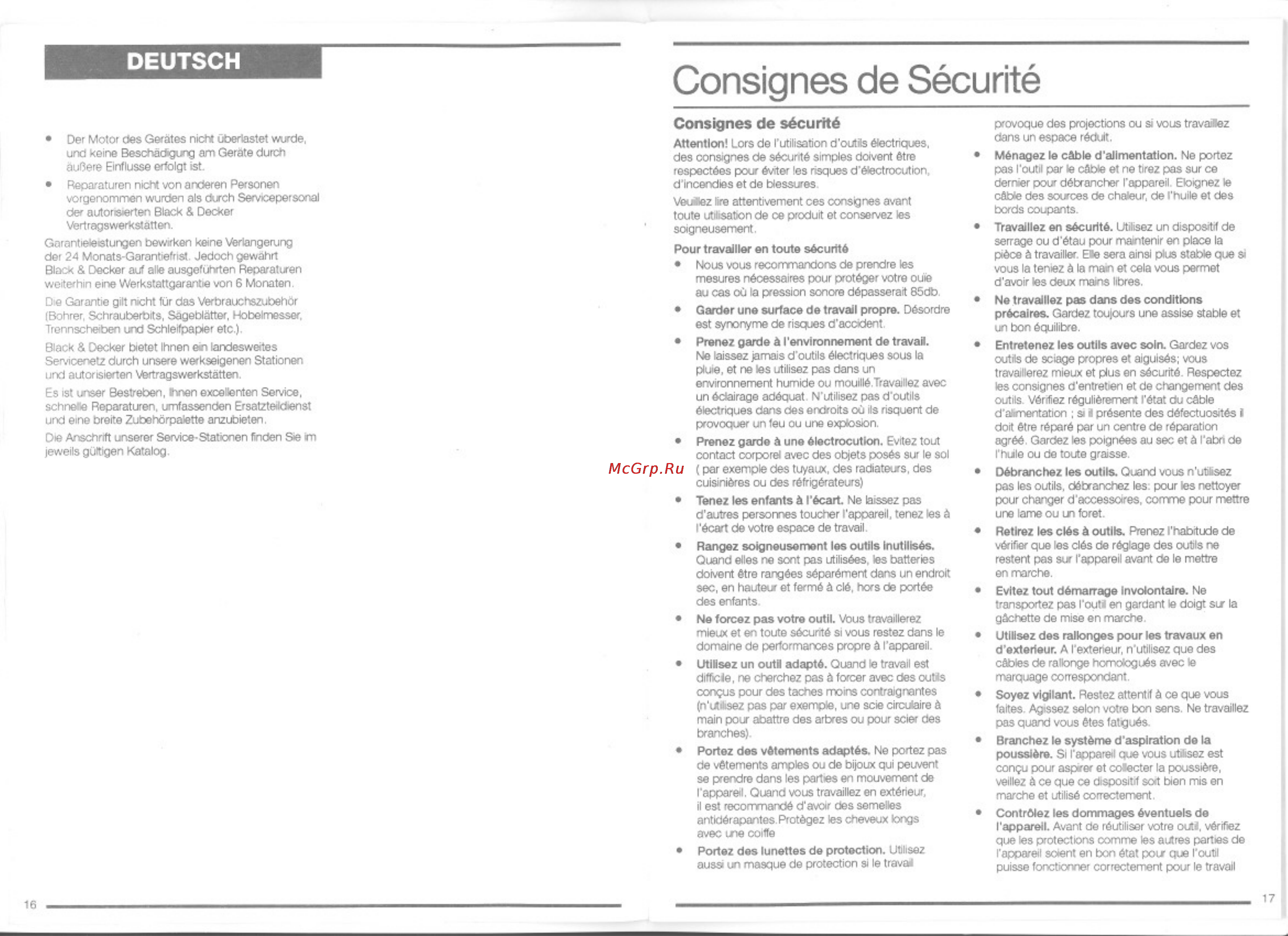 Black & Decker KX418E [9/19] Consignes de sécurité