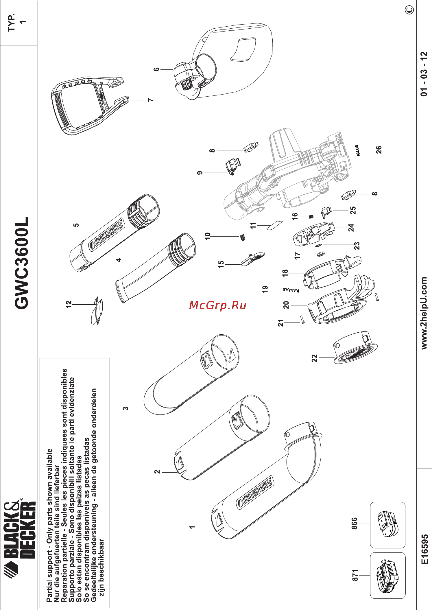 Black & Decker GWC3600L20 Инструкция по эксплуатации онлайн [11/12] 77876